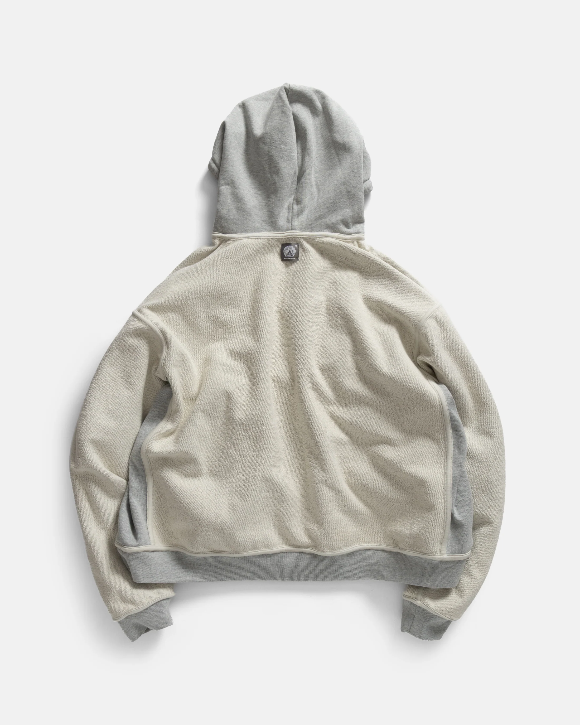 SIMMONS REVERSIBLE HALF-ZIP HOODED SWEATSHIRT - GYM HEATHER ALL COTTON LOOPBACK TERRY FLEECE - Image 10