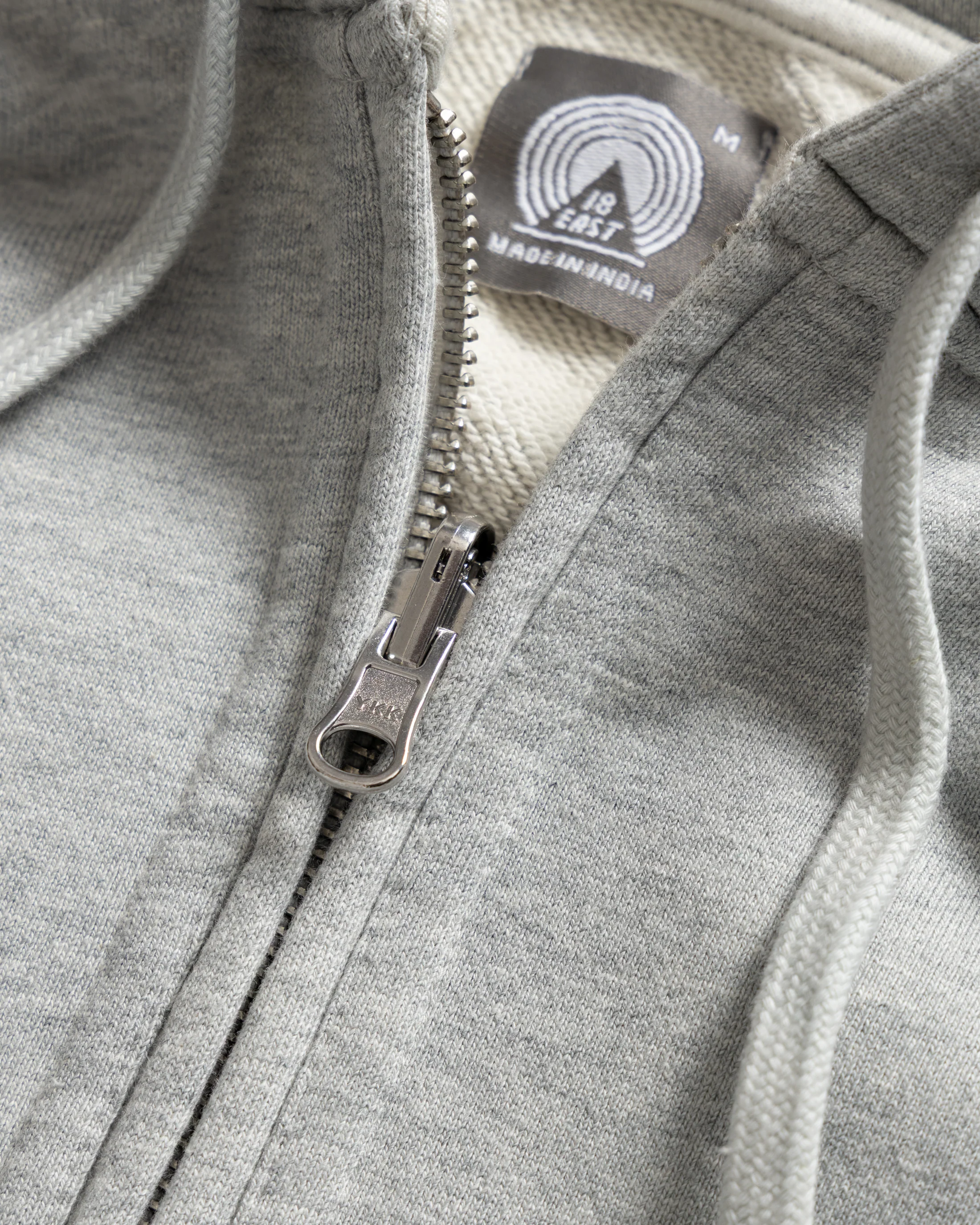SIMMONS REVERSIBLE HALF-ZIP HOODED SWEATSHIRT - GYM HEATHER ALL COTTON LOOPBACK TERRY FLEECE - Image 3