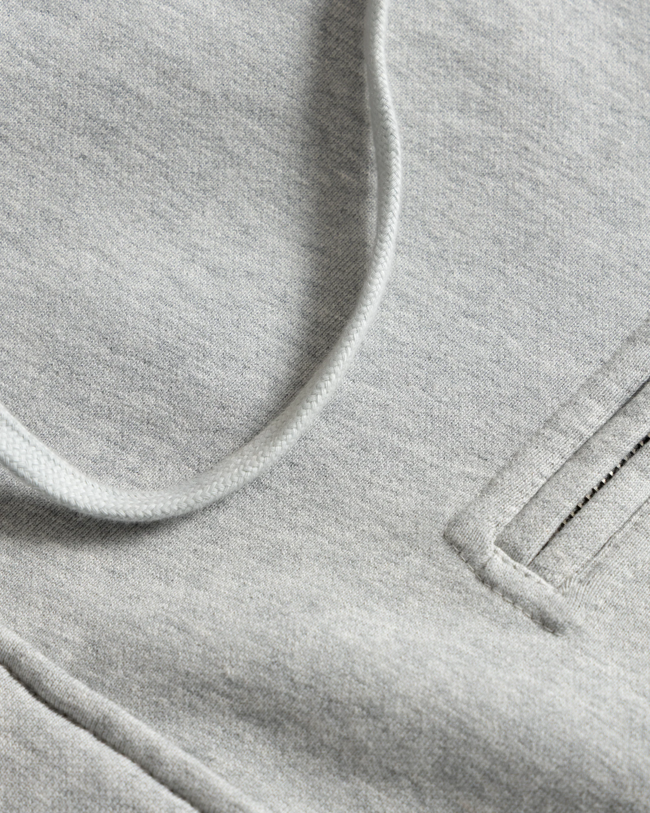 SIMMONS REVERSIBLE HALF-ZIP HOODED SWEATSHIRT - GYM HEATHER ALL COTTON LOOPBACK TERRY FLEECE - Image 4