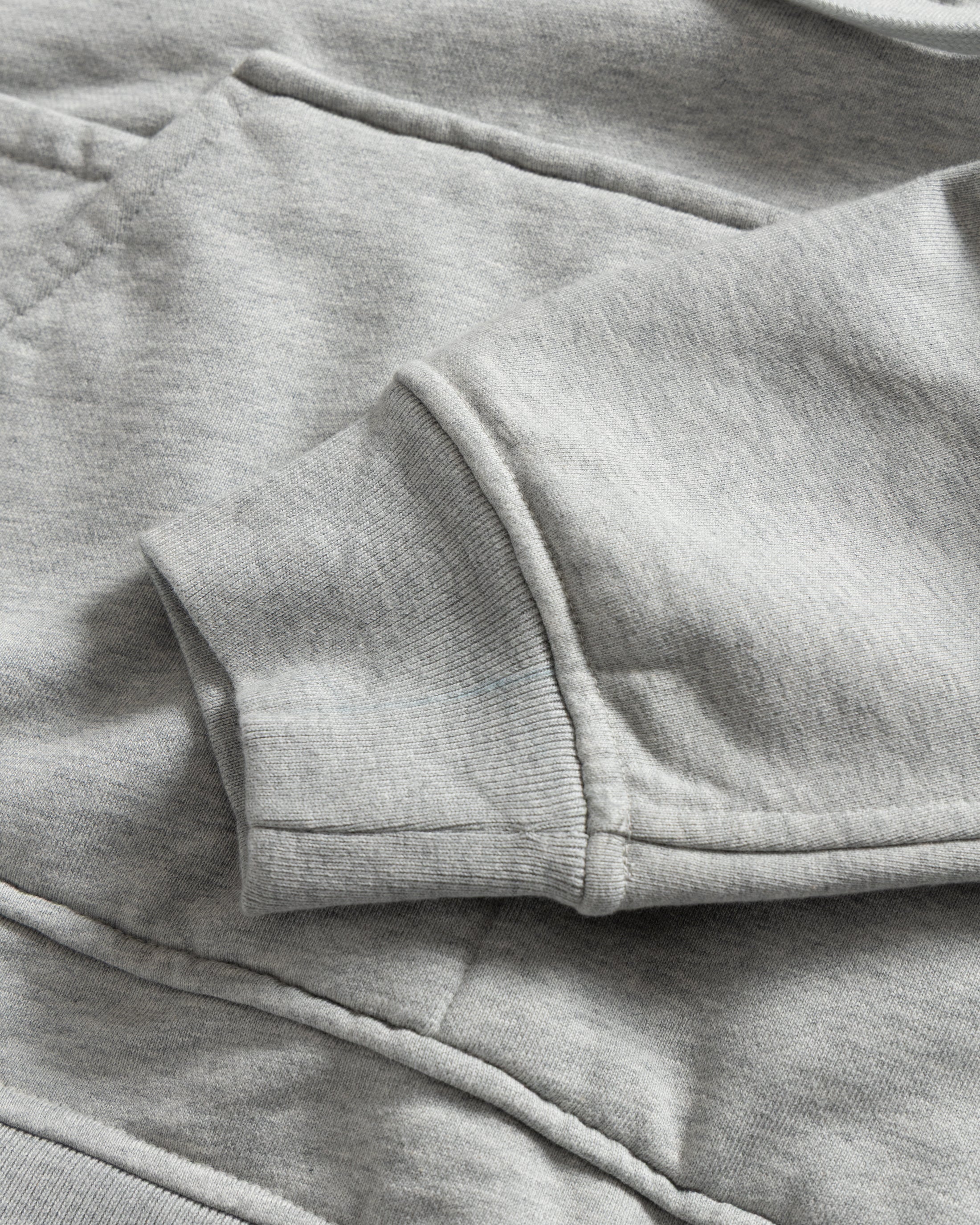 SIMMONS REVERSIBLE HALF-ZIP HOODED SWEATSHIRT - GYM HEATHER ALL COTTON LOOPBACK TERRY FLEECE - Image 6