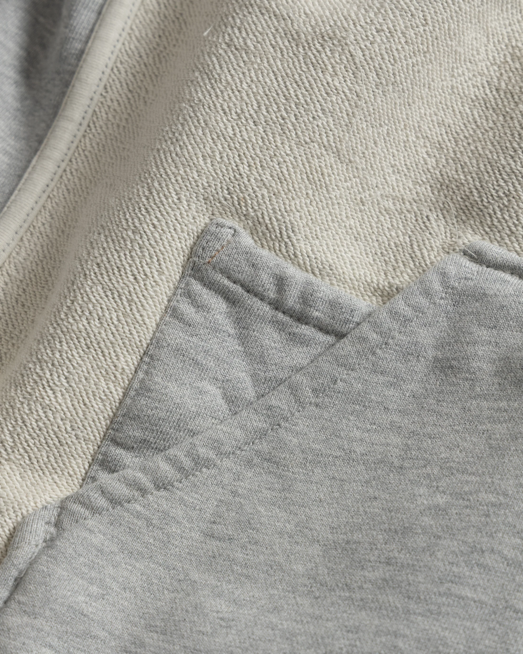 SIMMONS REVERSIBLE HALF-ZIP HOODED SWEATSHIRT - GYM HEATHER ALL COTTON LOOPBACK TERRY FLEECE - Image 8