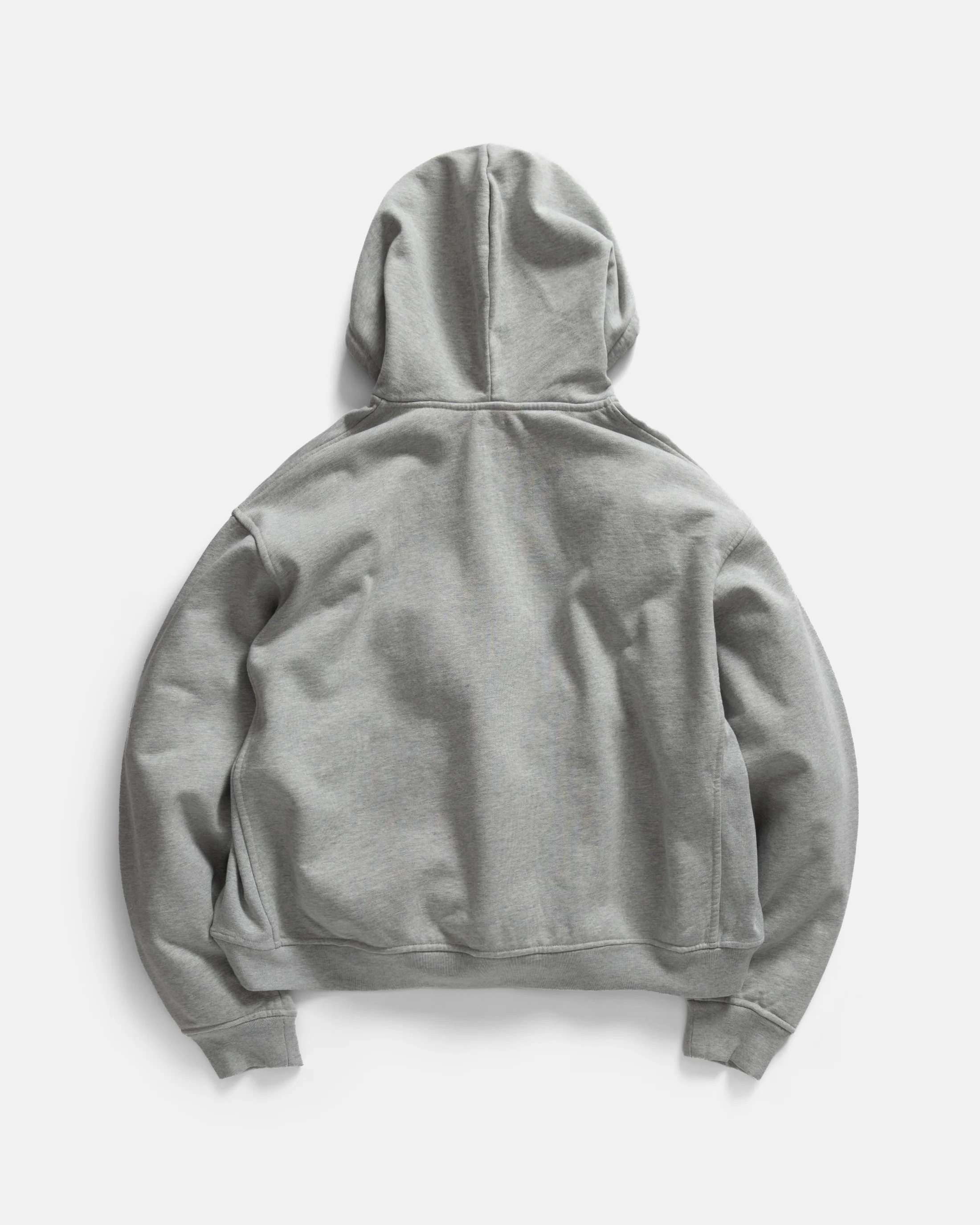 SIMMONS REVERSIBLE HALF-ZIP HOODED SWEATSHIRT - GYM HEATHER ALL COTTON LOOPBACK TERRY FLEECE - Image 9