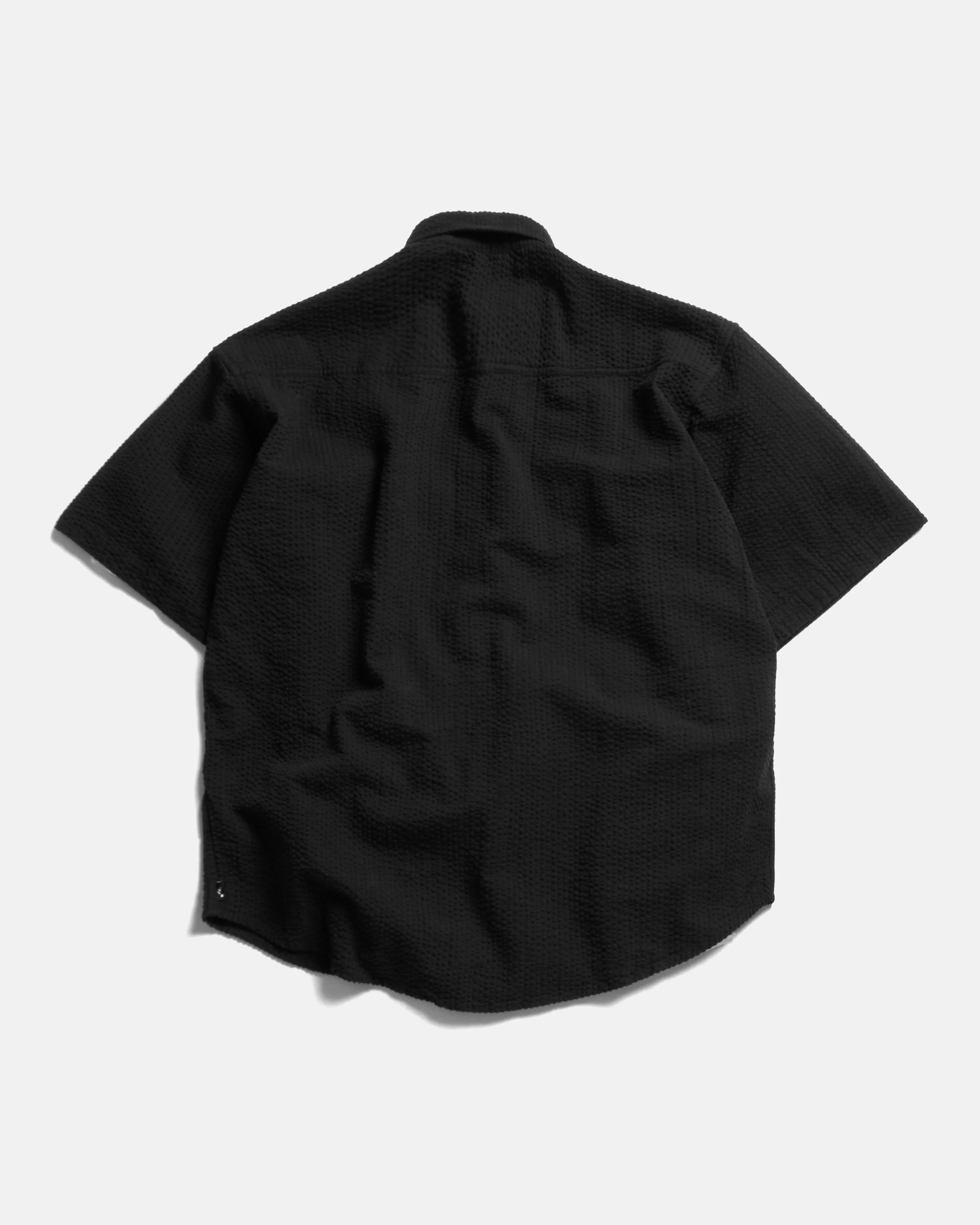 SS EASY WORK SHIRT -TONAL BLACK COTTON SEERSUCKER - Image 2