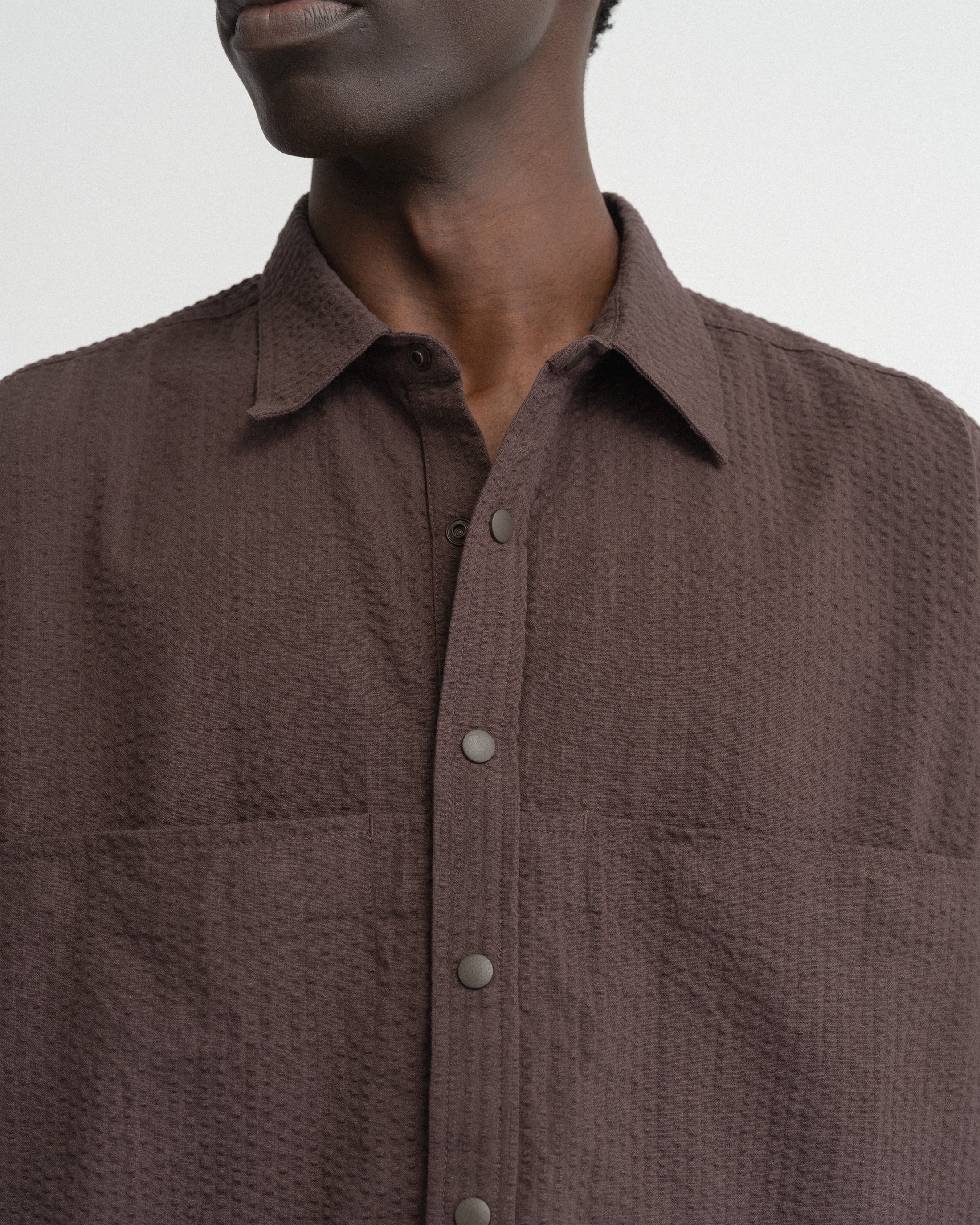 SS EASY WORK SHIRT - TONAL FONDENTE COTTON SEERSUCKER - Image 6