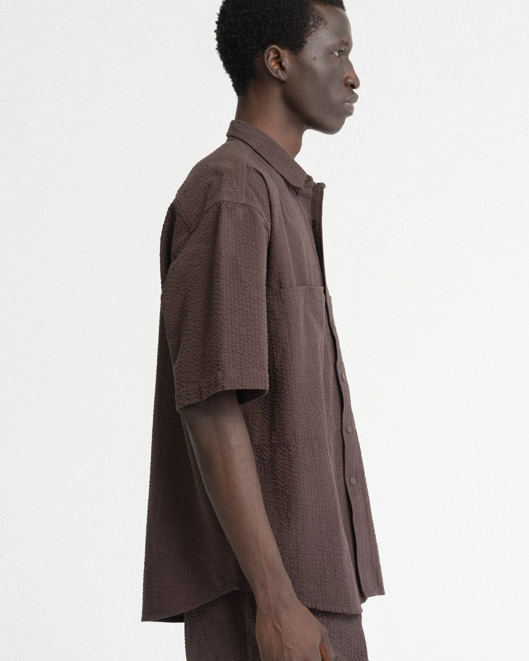 SS EASY WORK SHIRT - TONAL FONDENTE COTTON SEERSUCKER - Image 8
