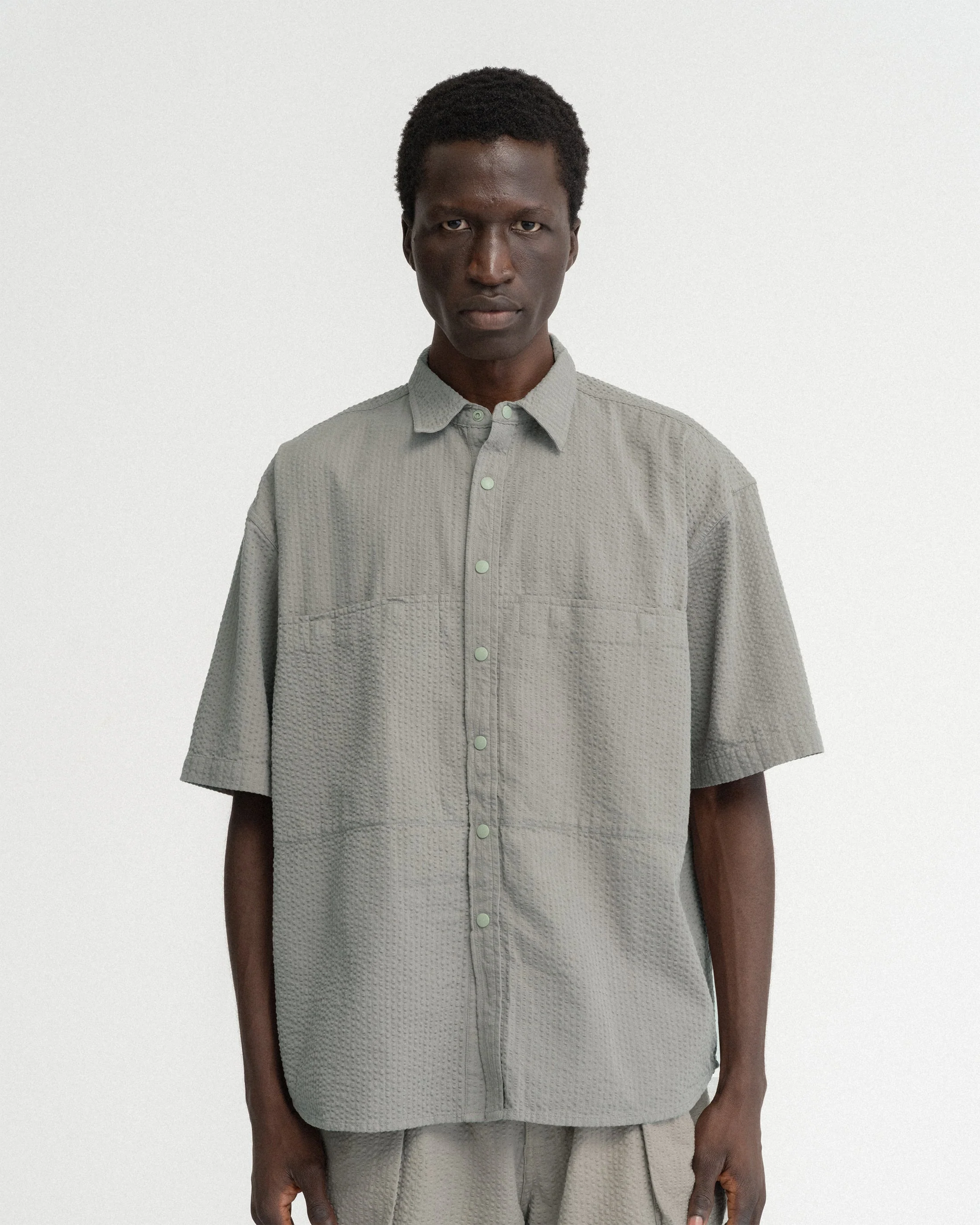 SS EASY WORK SHIRT -TONAL LUNAR ROCK COTTON SEERSUCKER - Image 2