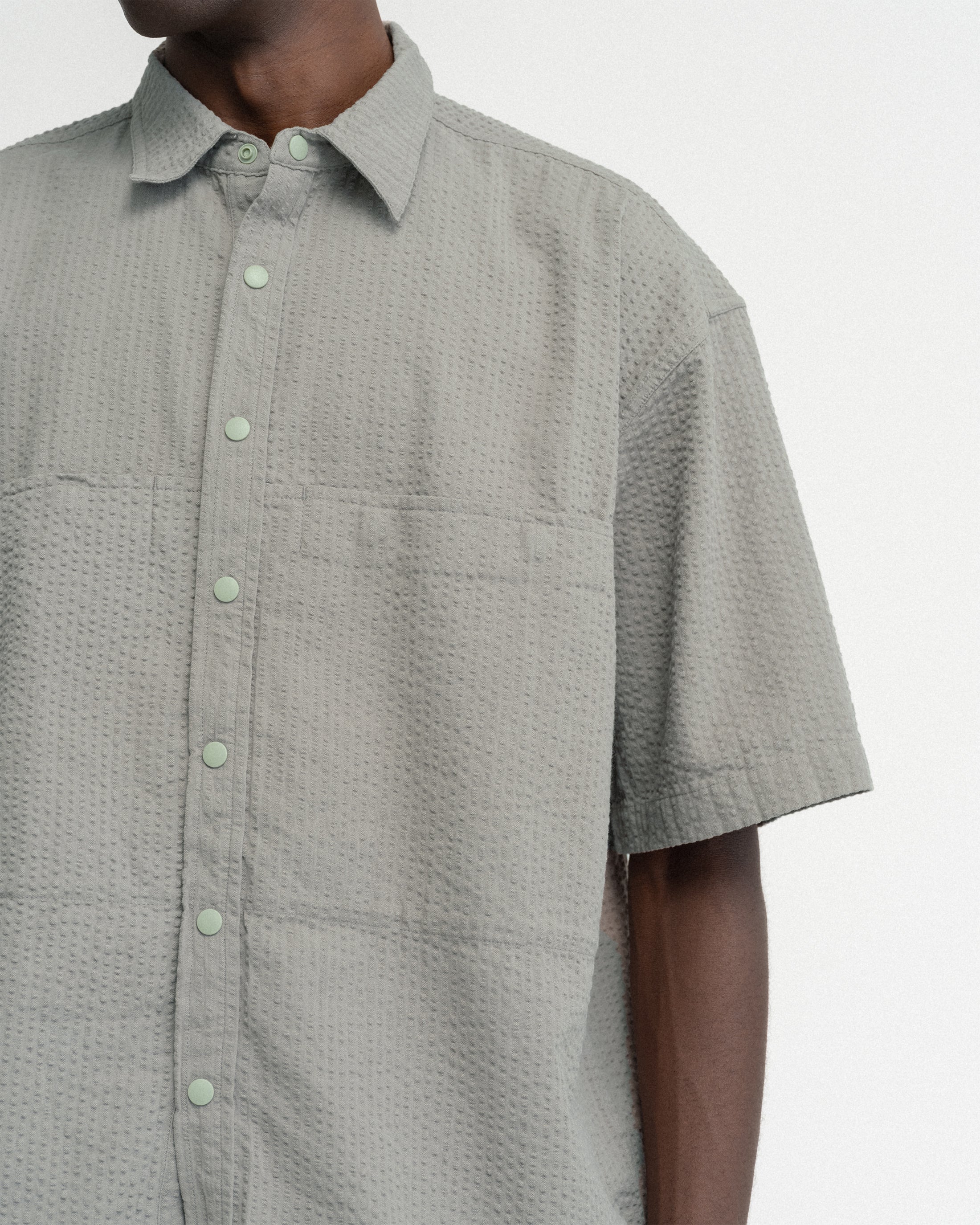SS EASY WORK SHIRT -TONAL LUNAR ROCK COTTON SEERSUCKER - Image 4