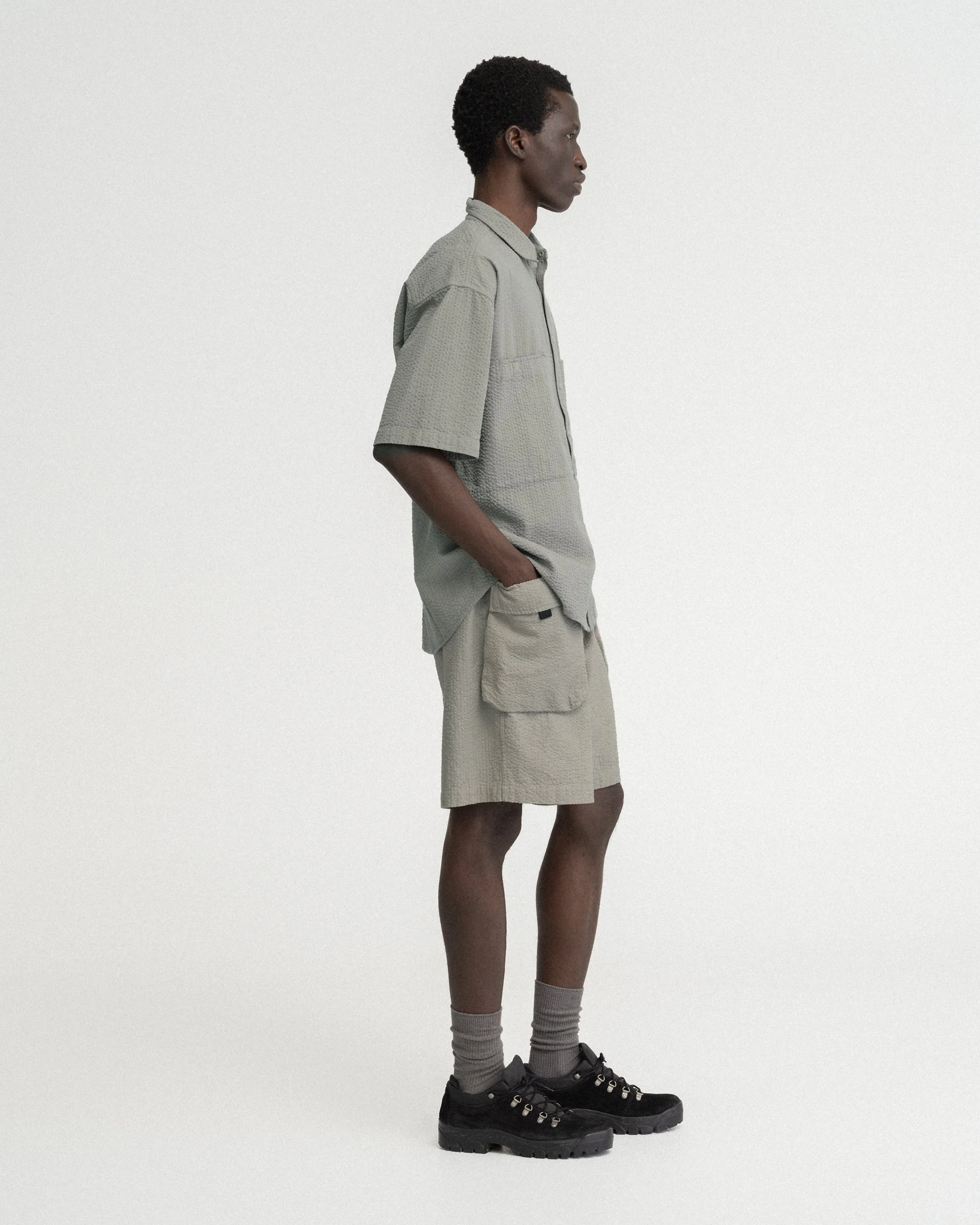 SS EASY WORK SHIRT -TONAL LUNAR ROCK COTTON SEERSUCKER - Image 6