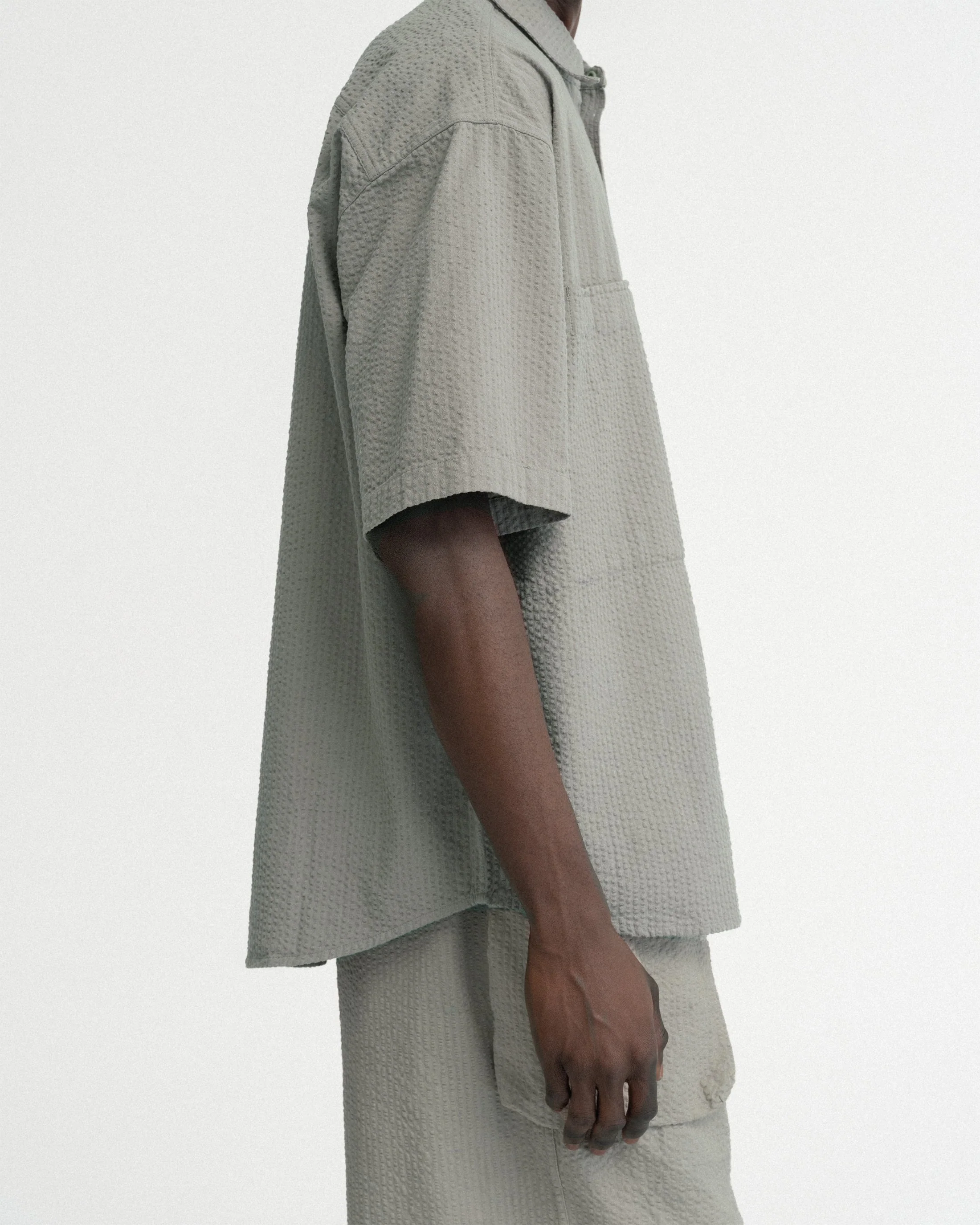 SS EASY WORK SHIRT -TONAL LUNAR ROCK COTTON SEERSUCKER - Image 8