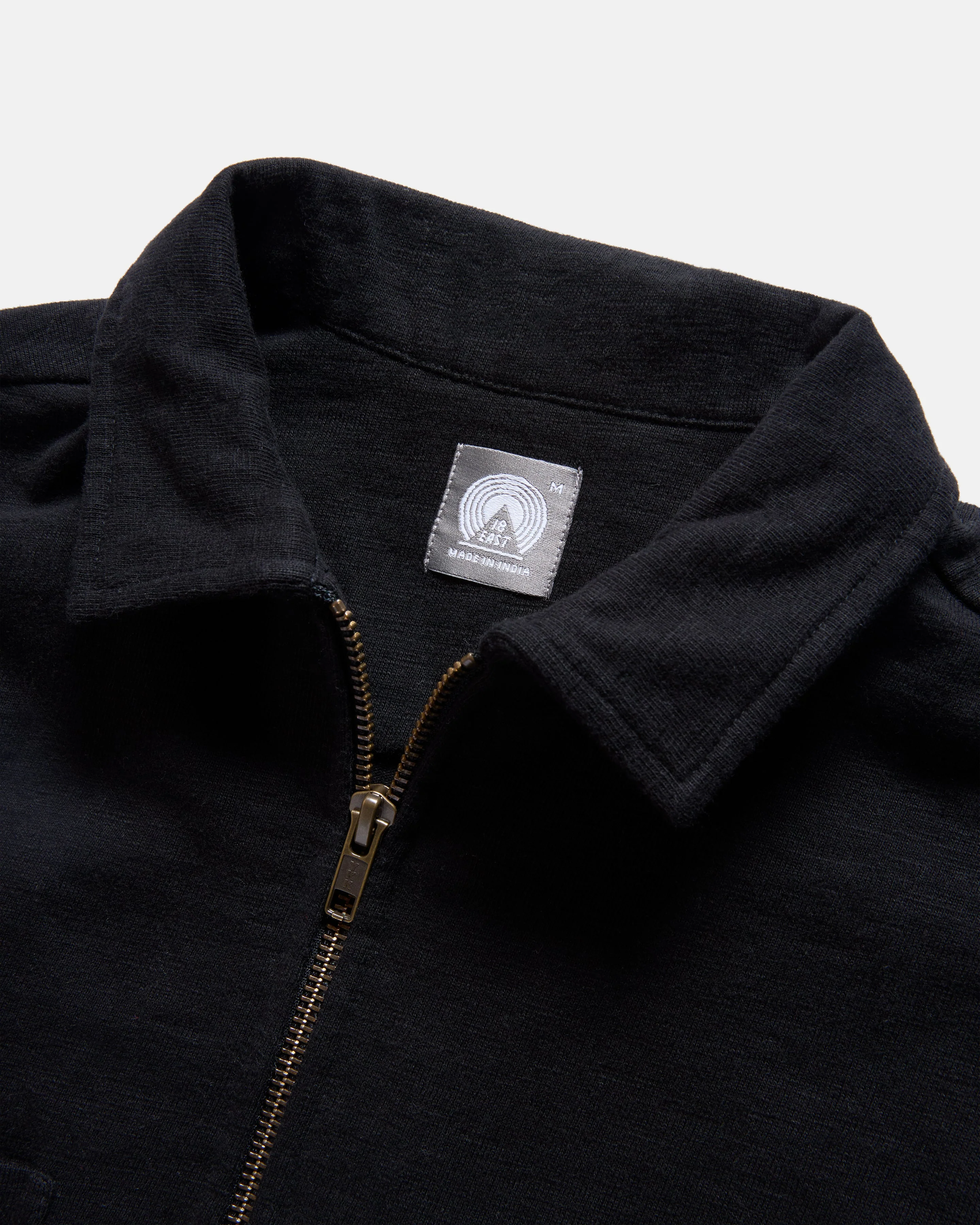 SS HOLLOW POLO - BLACK 9.2 oz SLUB COTTON JERSEY - Image 3