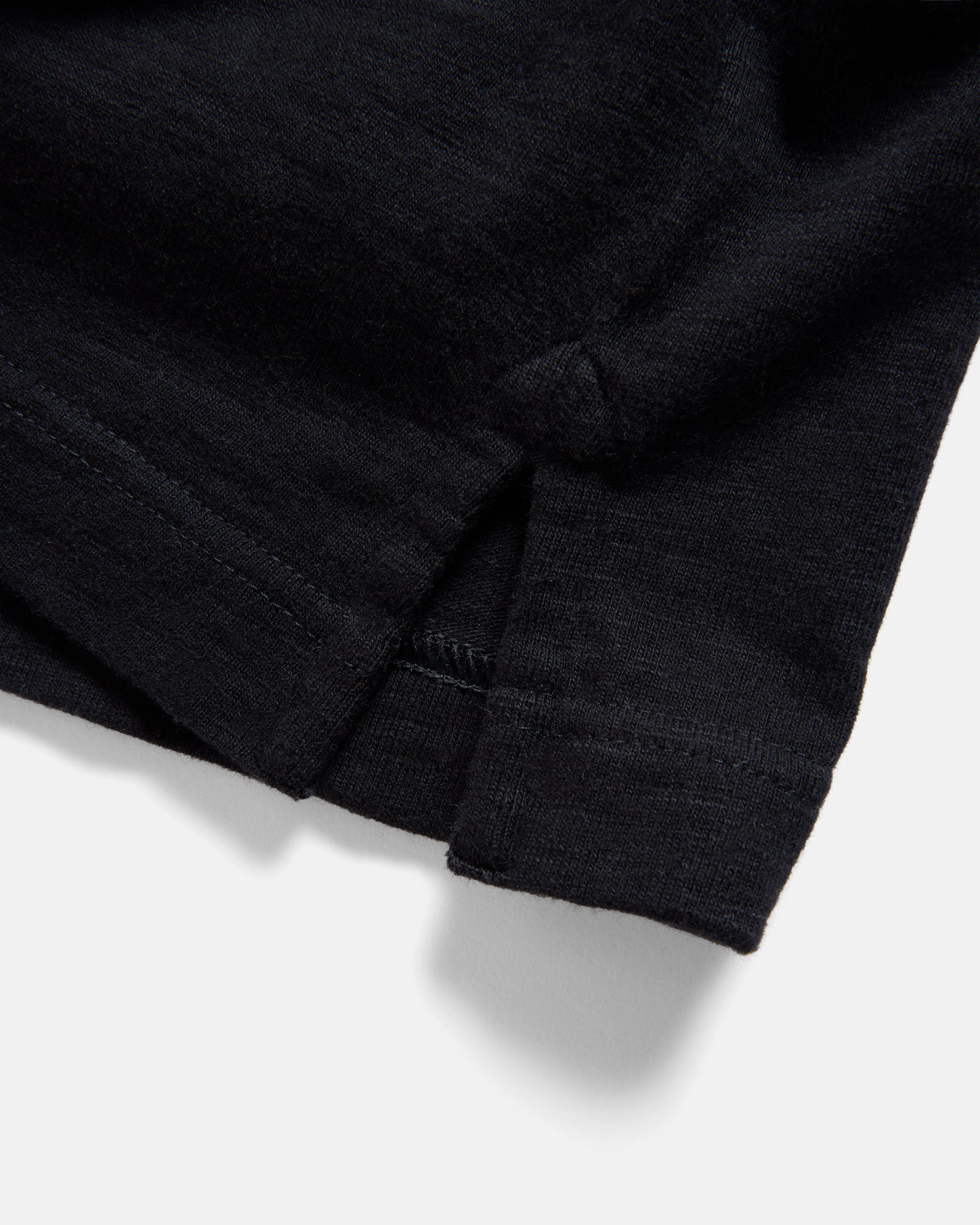 SS HOLLOW POLO - BLACK 9.2 oz SLUB COTTON JERSEY - Image 5