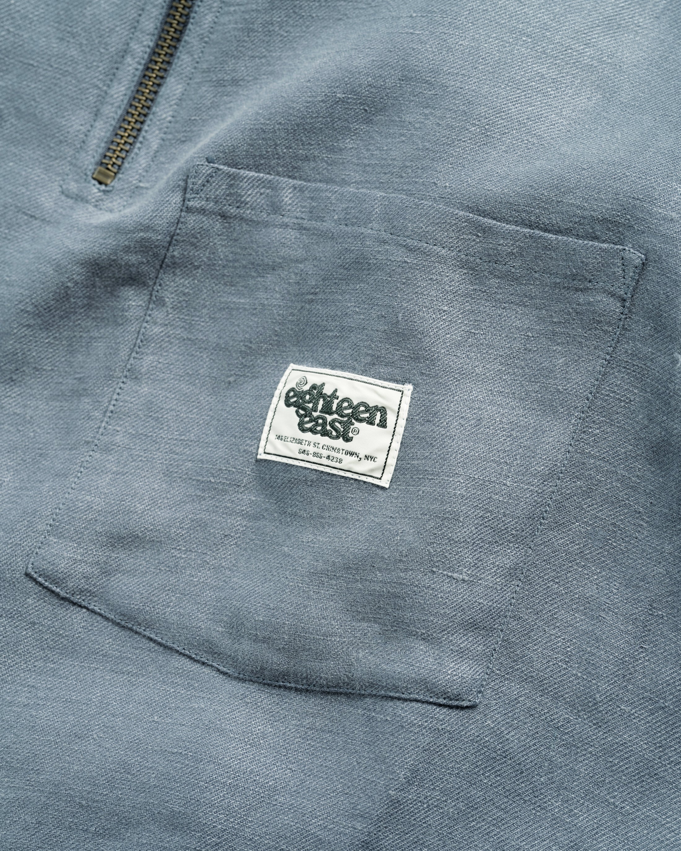 SS HOLLOW SHIRT - CHAMBRAY BLUE LINEN TWILL - Image 3