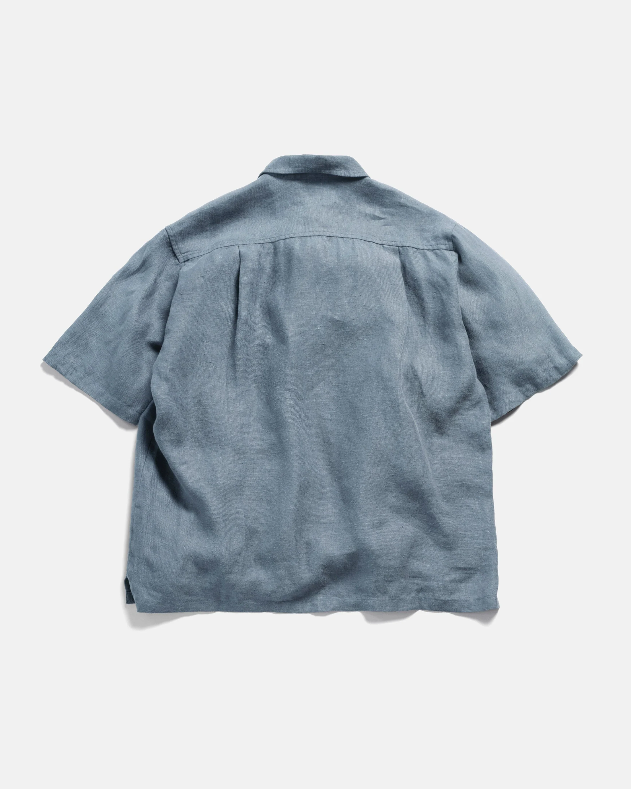 SS HOLLOW SHIRT - CHAMBRAY BLUE LINEN TWILL - Image 7