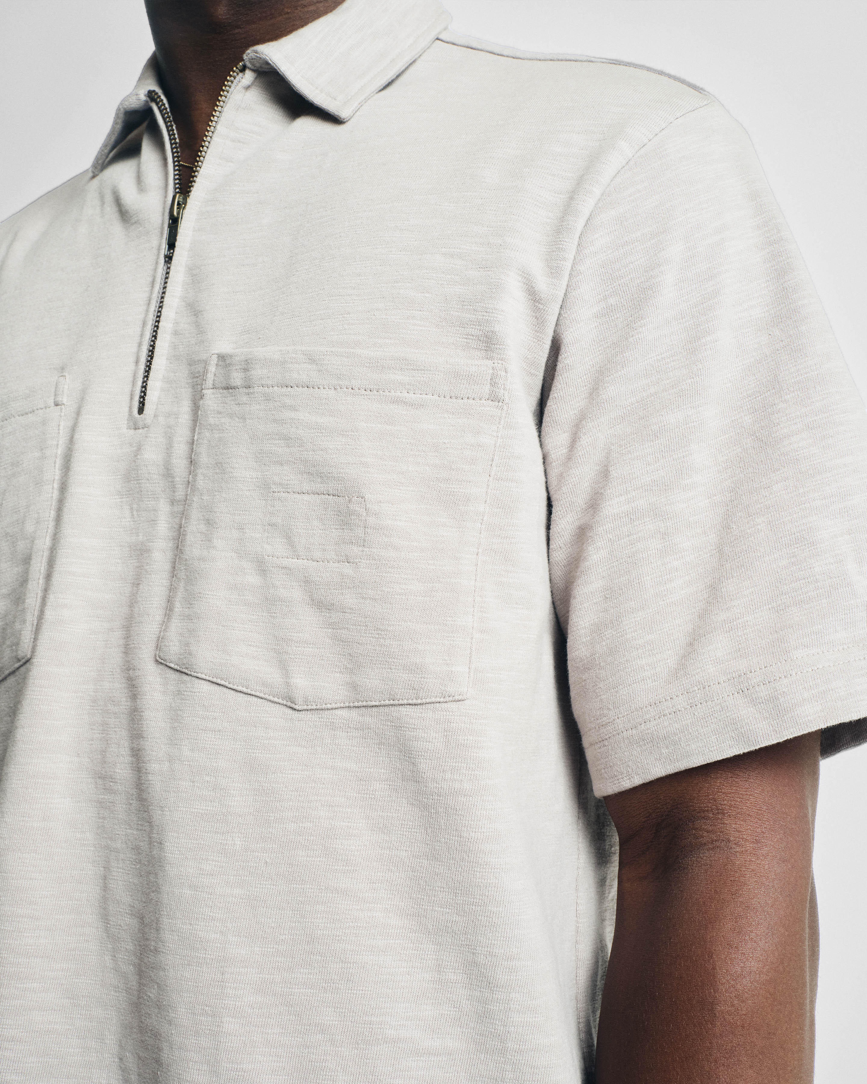 SS HOLLOW POLO - WALNUT 9.2 oz SLUB COTTON JERSEY - Image 7