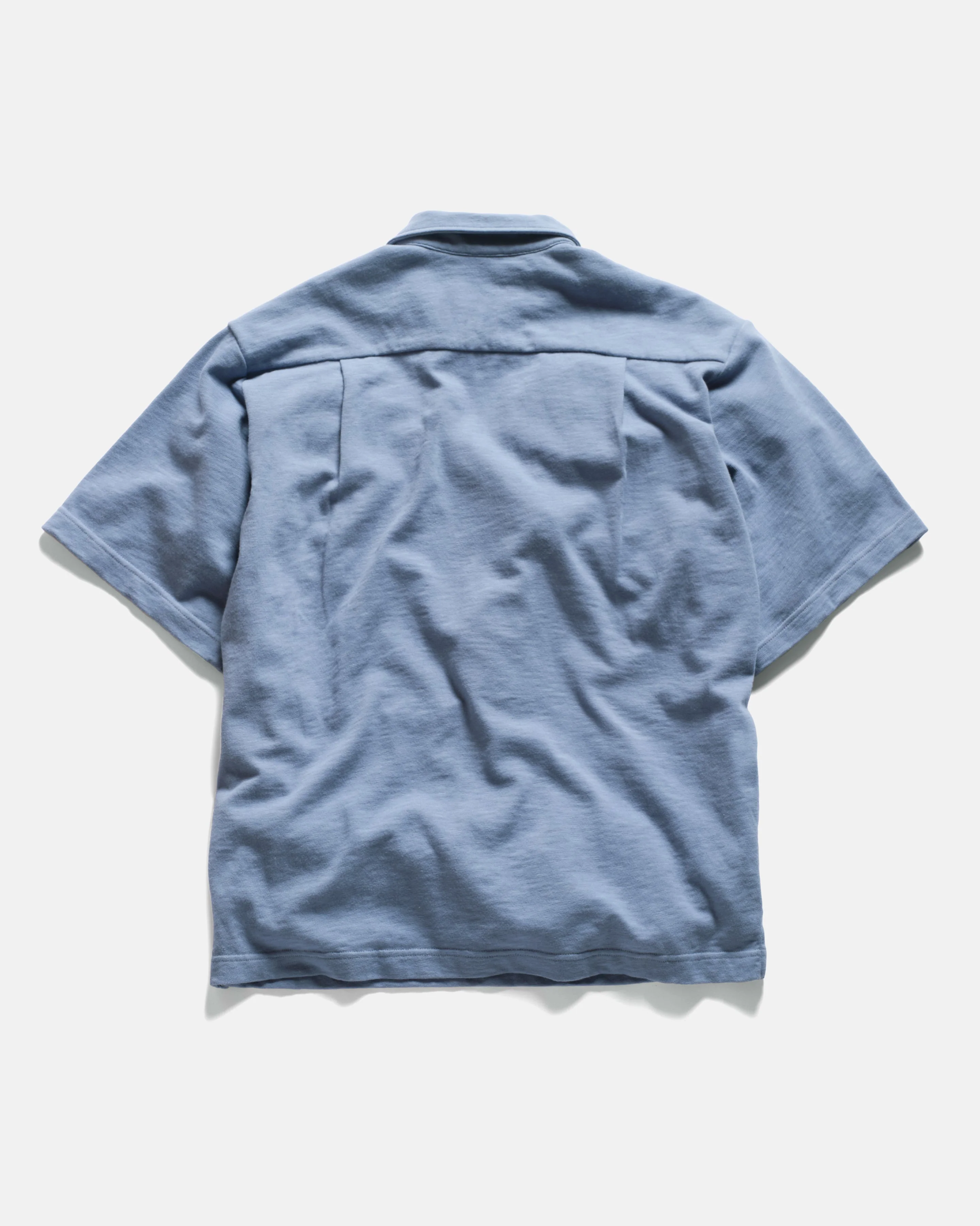 SS HOLLOW POLO - RINSED ROYAL 9.2 oz SLUB COTTON JERSEY - Image 7