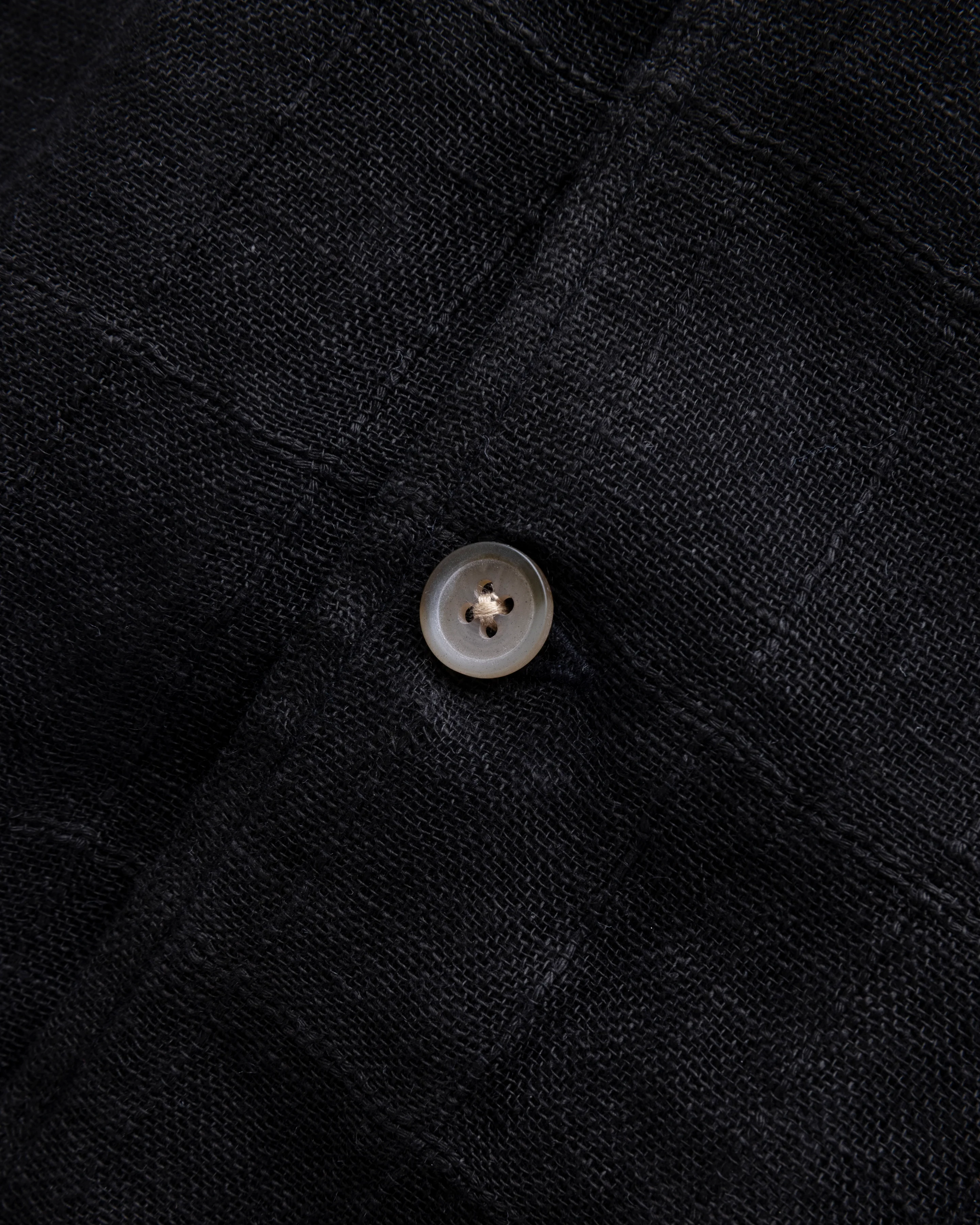 S/S SINGLE POCKET SAM SHIRT - BLACK HANDLOOM WINDOWPANE GAUZE - Image 3
