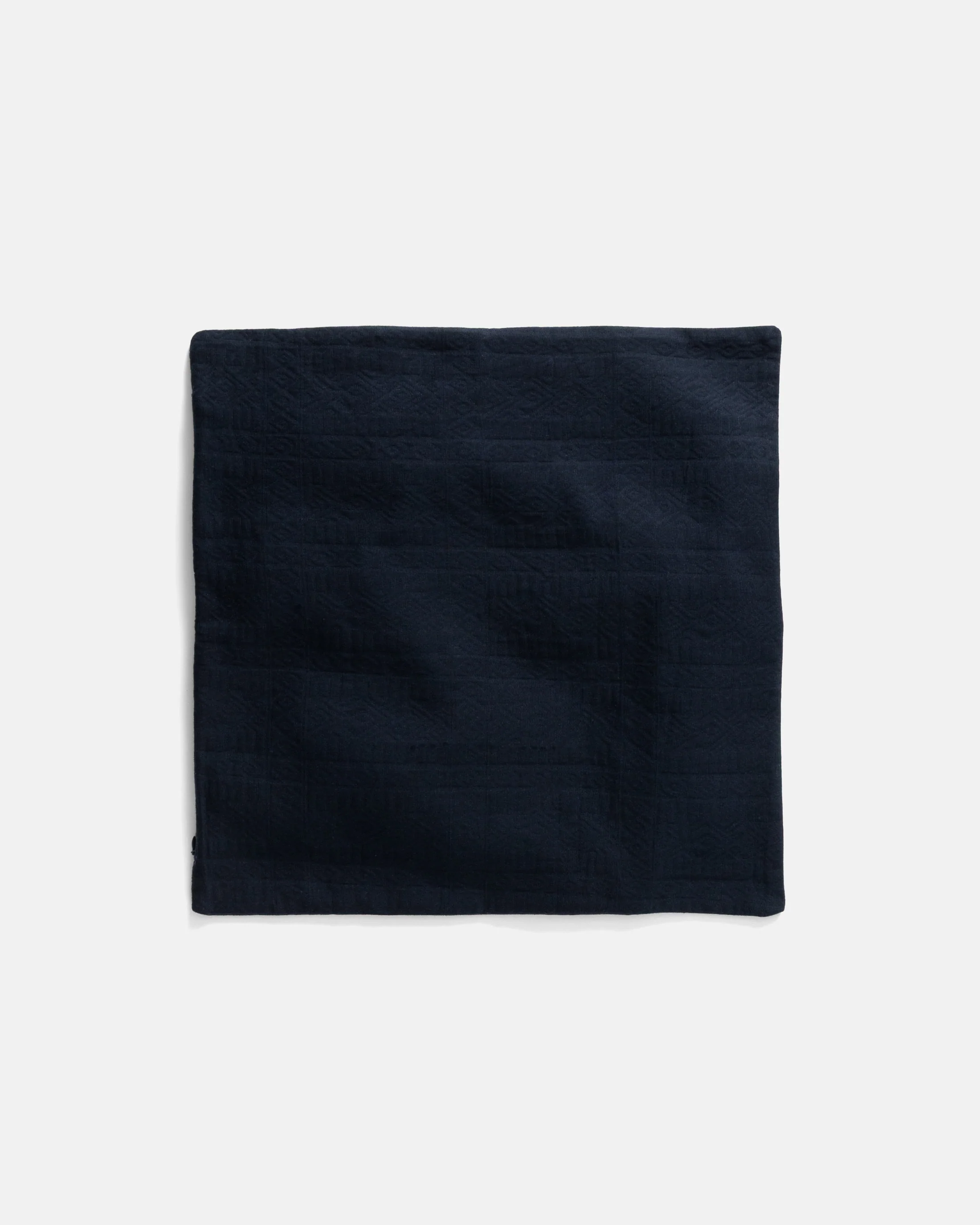 18" X 18" THROW PILLOW  CASE - NAVY "GORECKI" DOUBLE WEAVE JACQUARD COTTON - Image 3