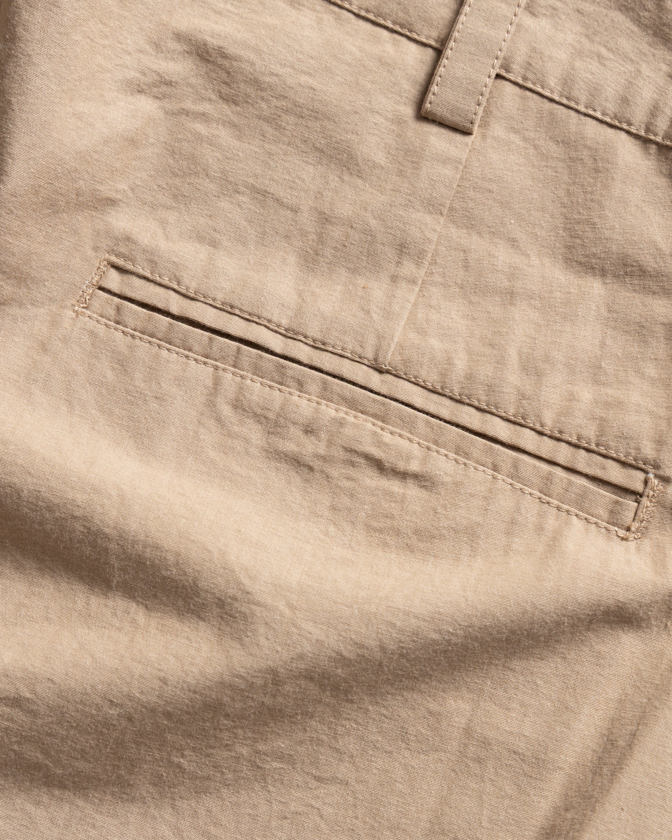TINO DOUBLE PLEATED WIDE PANT - FADED KHAKI COTTON PLAINWEAVE - Image 4
