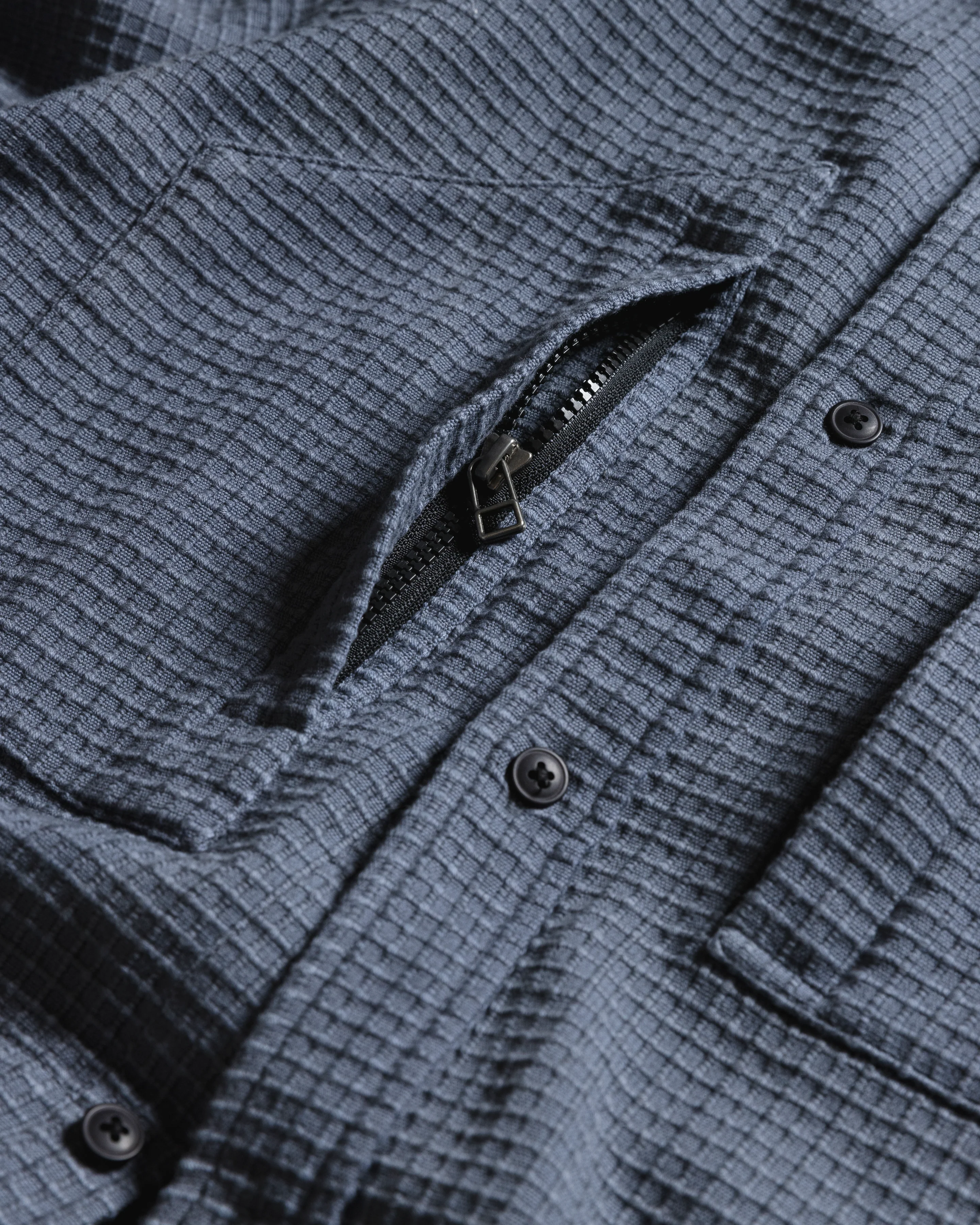 TIZI MOUNTAIN SHIRT - TURBULENCE BLUE EXPLODED RIPSTOP COTTON - Image 3