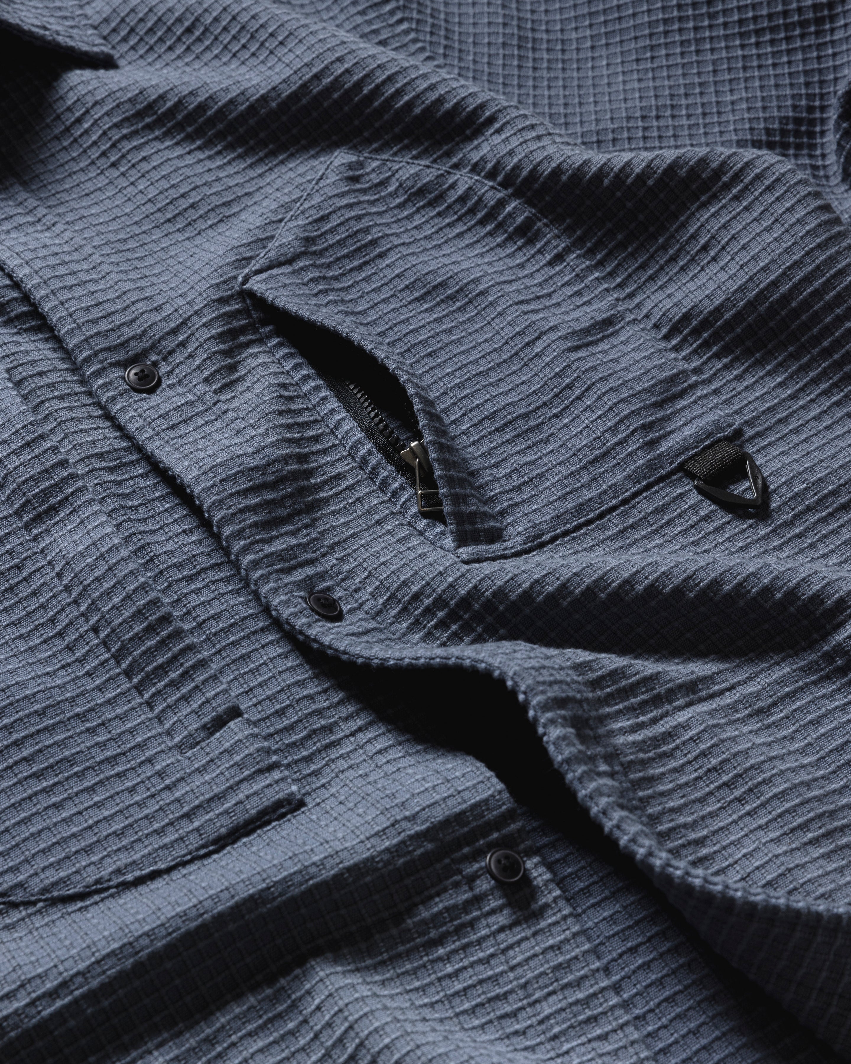 TIZI MOUNTAIN SHIRT - TURBULENCE BLUE EXPLODED RIPSTOP COTTON - Image 5