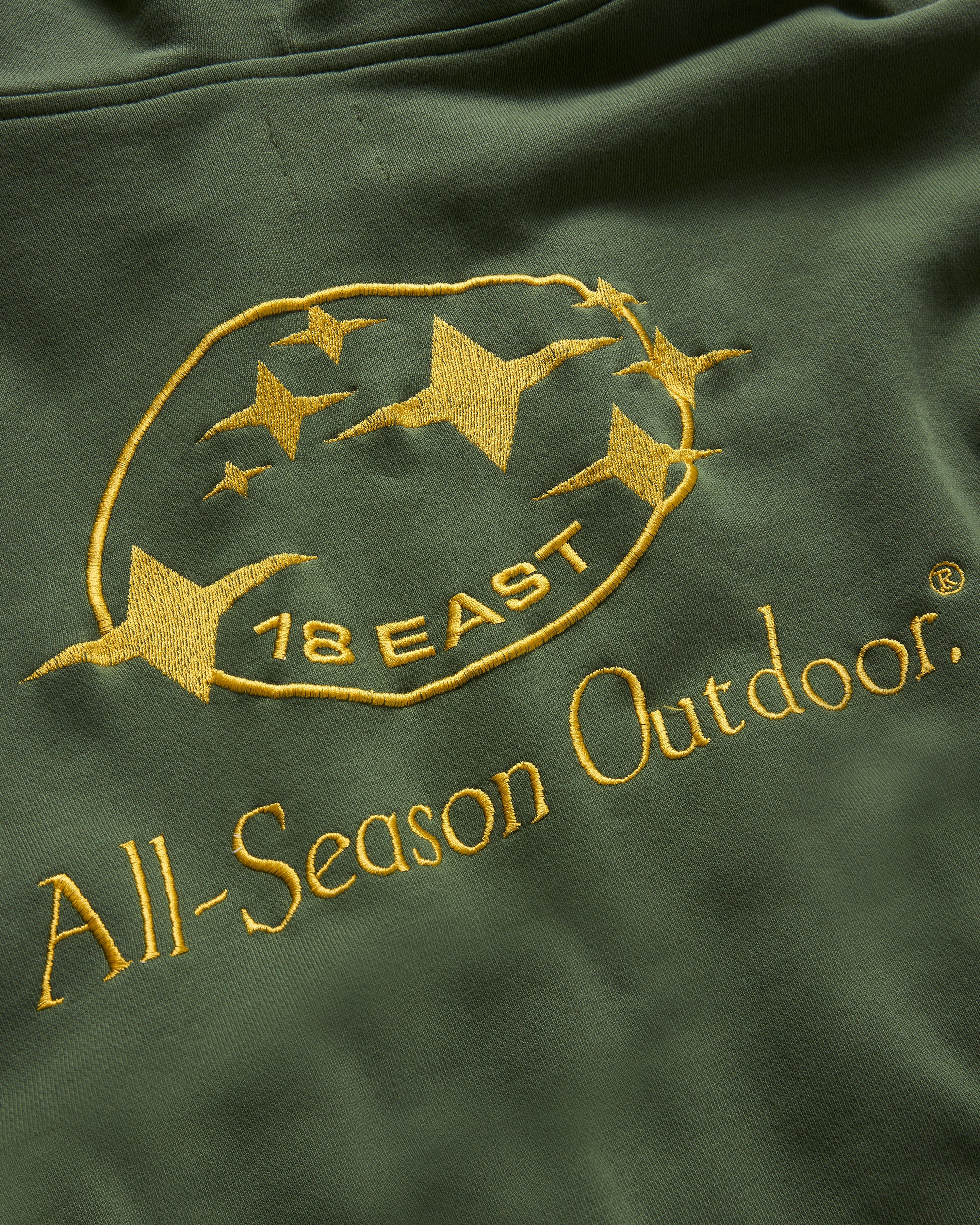 "ALL-SEASON OUTDOOR" TOLMIE FULLZIP SWEATSHIRT - FADED OLIVE / GOLDENROD 19oz. ALL COTTON FLEECE - Image 2