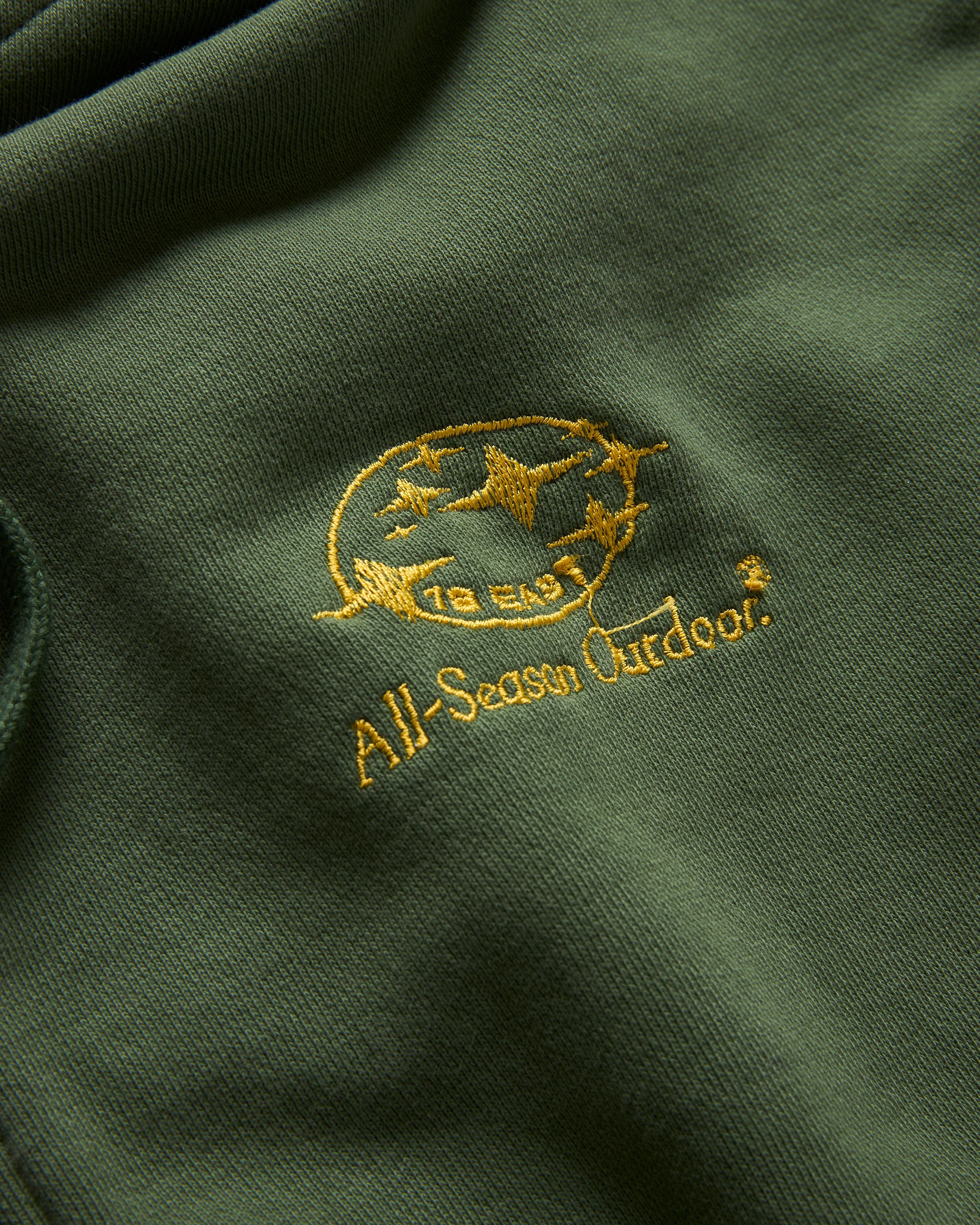 "ALL-SEASON OUTDOOR" TOLMIE FULLZIP SWEATSHIRT - FADED OLIVE / GOLDENROD 19oz. ALL COTTON FLEECE - Image 4