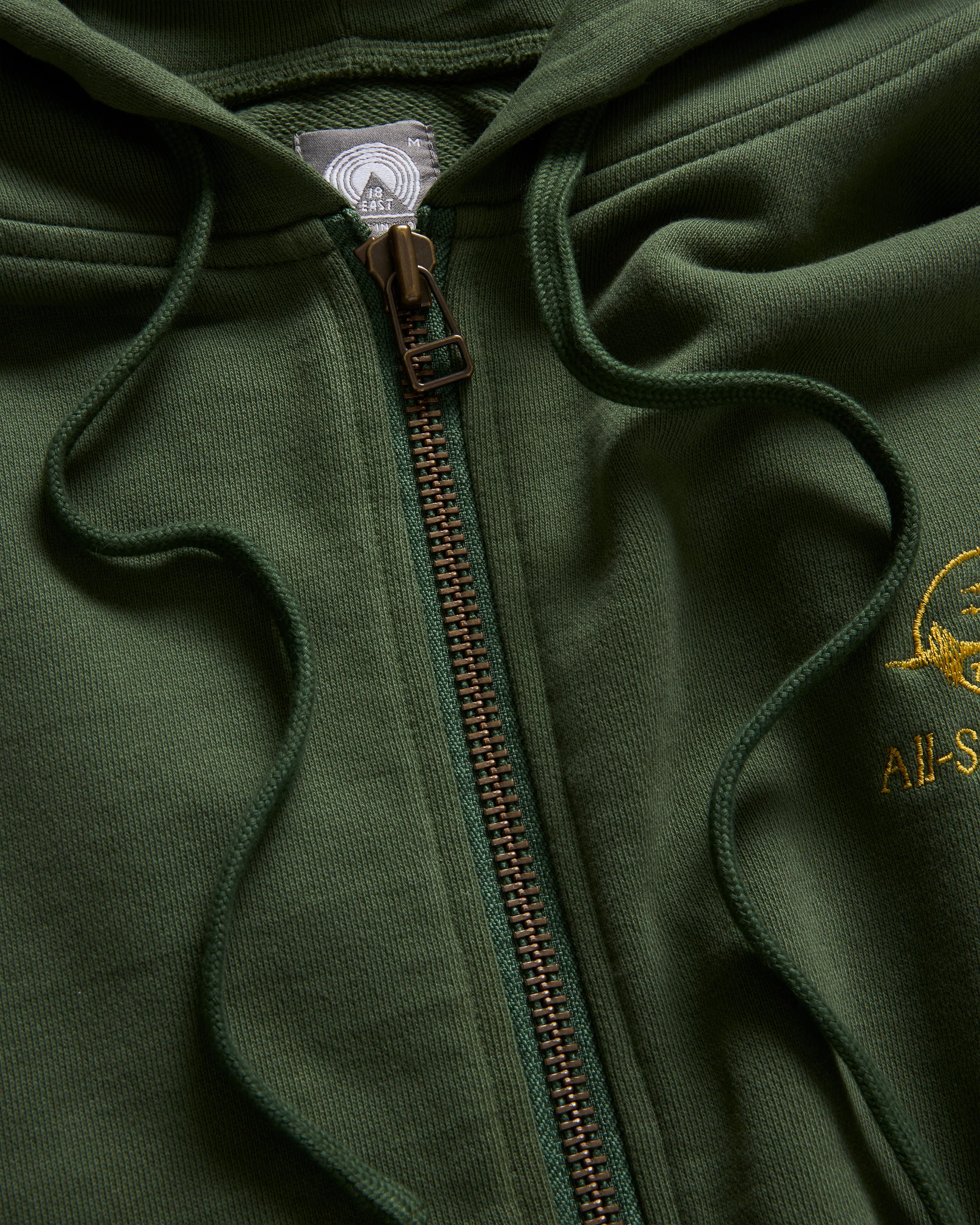 "ALL-SEASON OUTDOOR" TOLMIE FULLZIP SWEATSHIRT - FADED OLIVE / GOLDENROD 19oz. ALL COTTON FLEECE - Image 5
