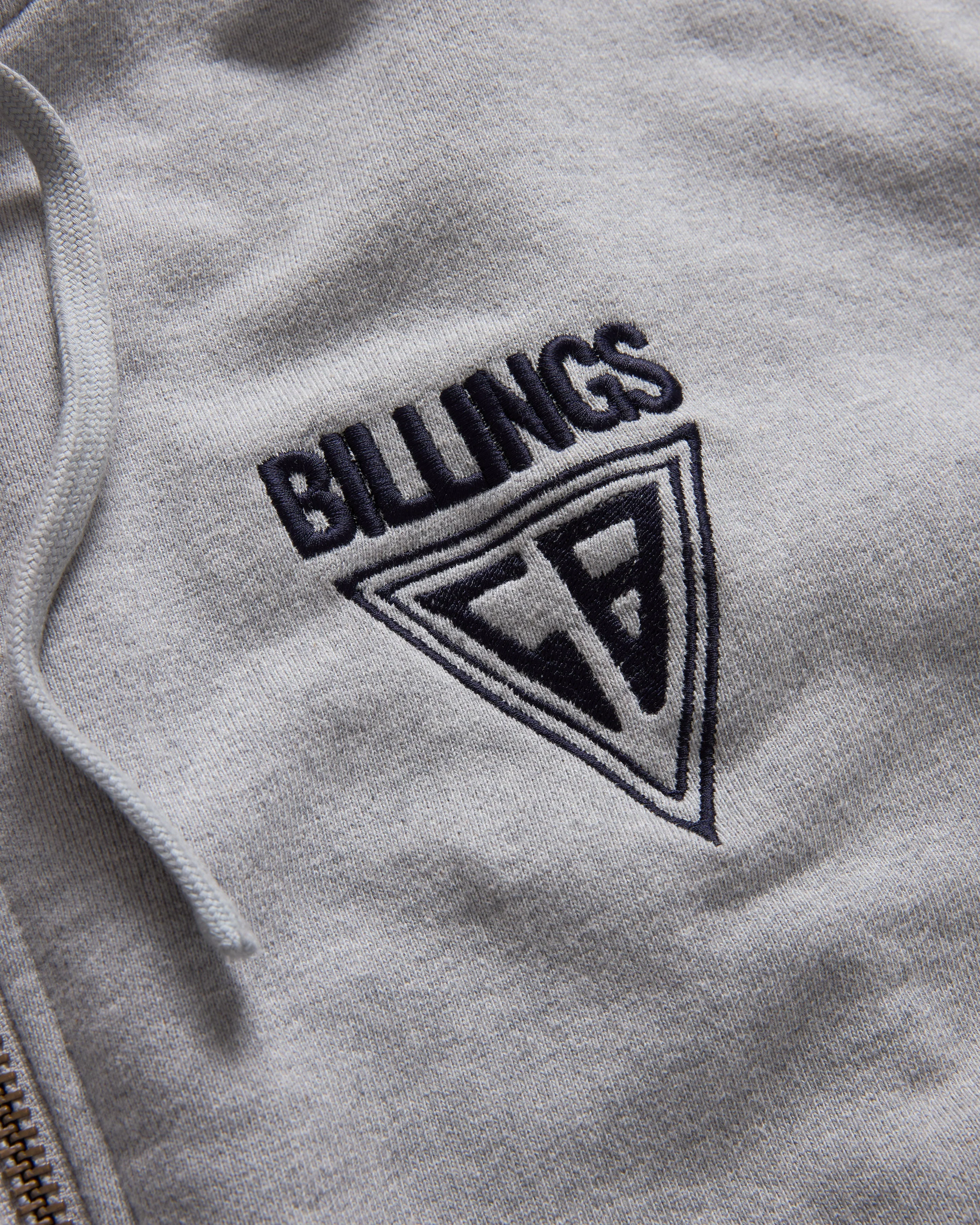 "CLOCKTOWER" TOLMIE FULLZIP SWEATSHIRT - PRACTICE HEATHER / MIDNIGHT NAVY 19oz. ALL COTTON FLEECE - Image 2