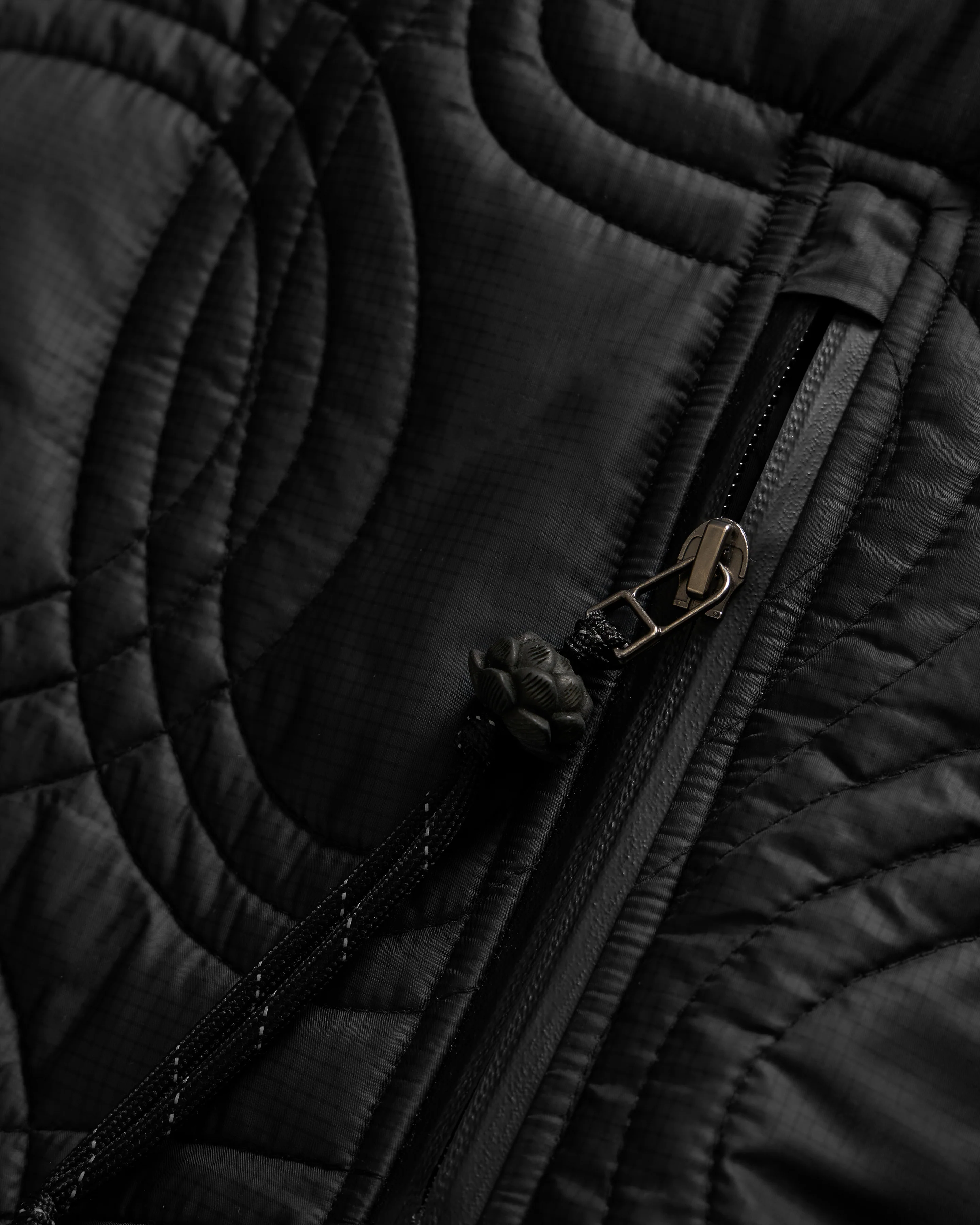 TRACKS QUILTED JACKET - BLACK FLYWEIGHT NYLON RIPSTOP - Image 4