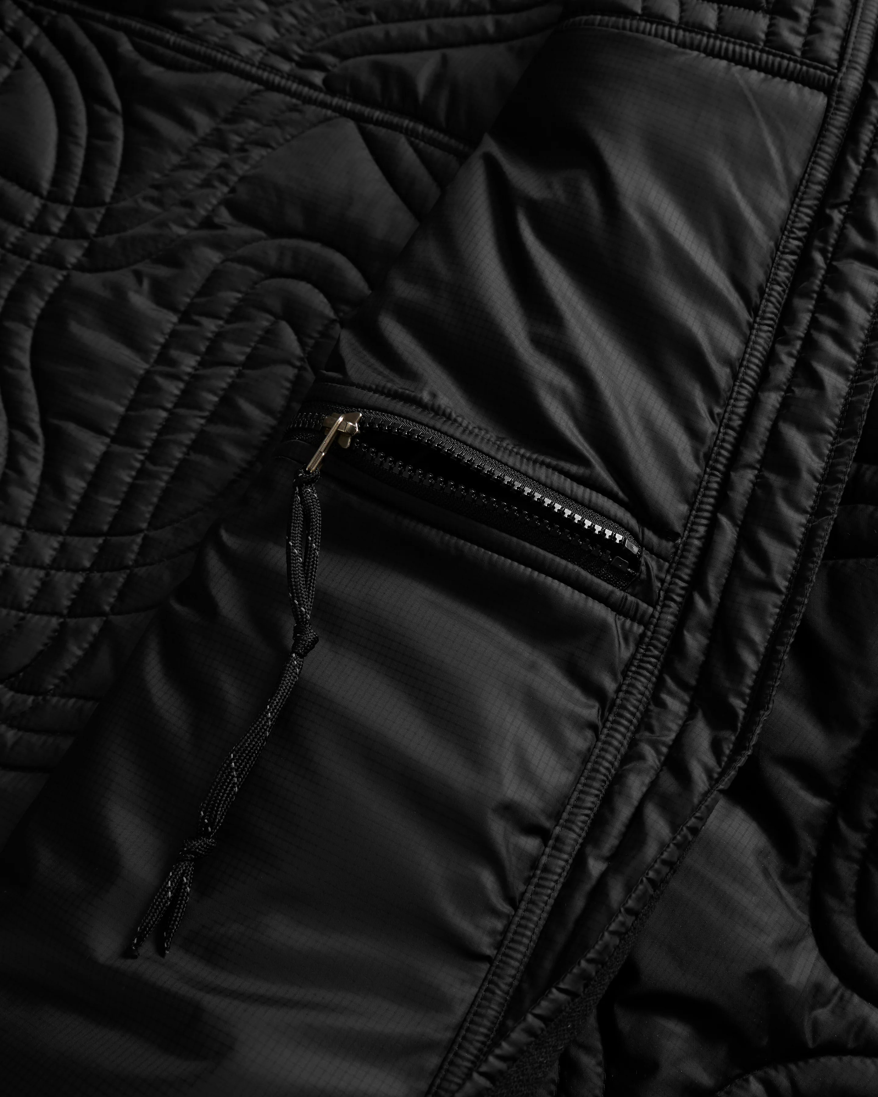 TRACKS QUILTED JACKET - BLACK FLYWEIGHT NYLON RIPSTOP - Image 5