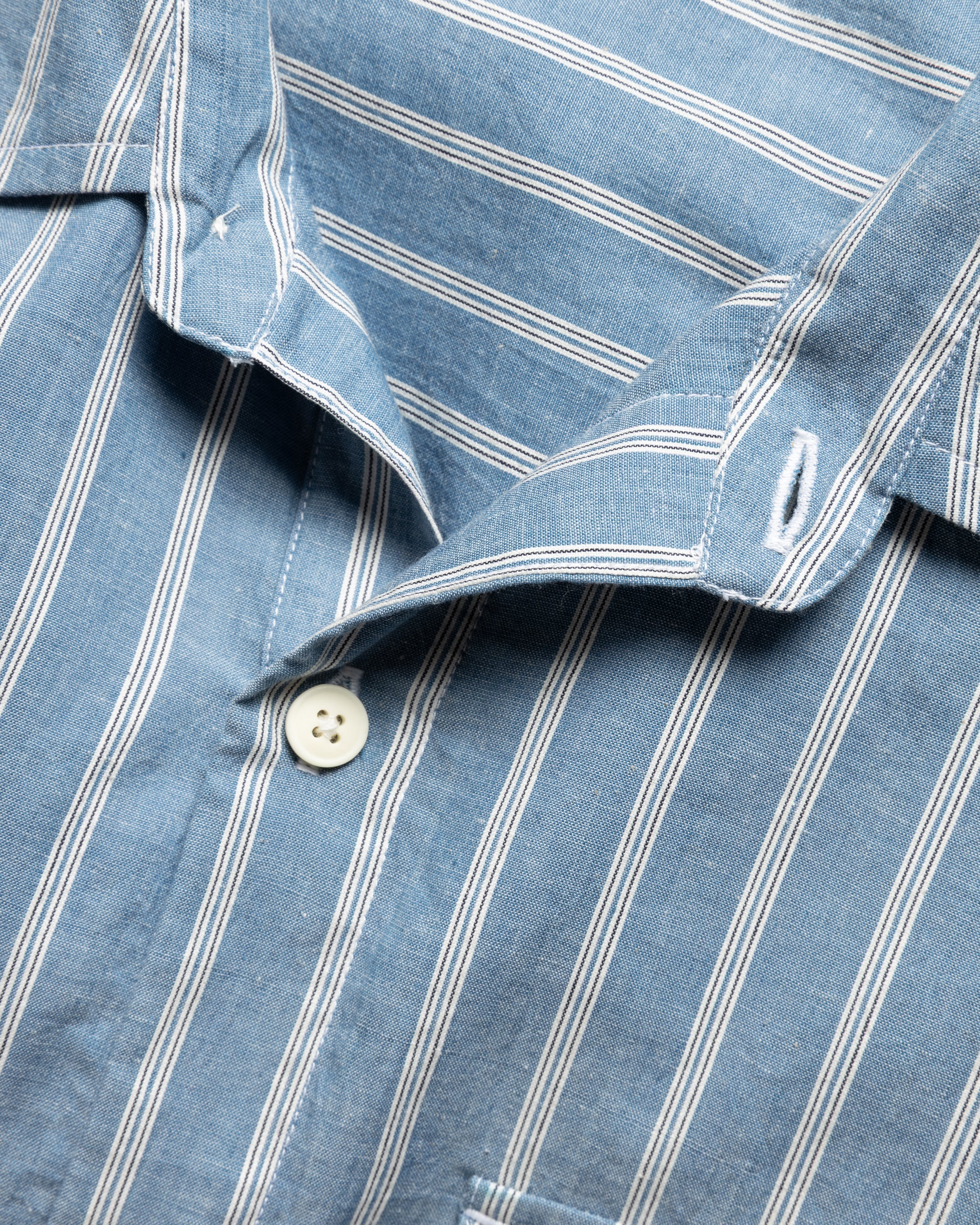 UDAI KURTA - CHAMBRAY / WHITE / NAVY YARN DYED END ON END COTTON - Image 3
