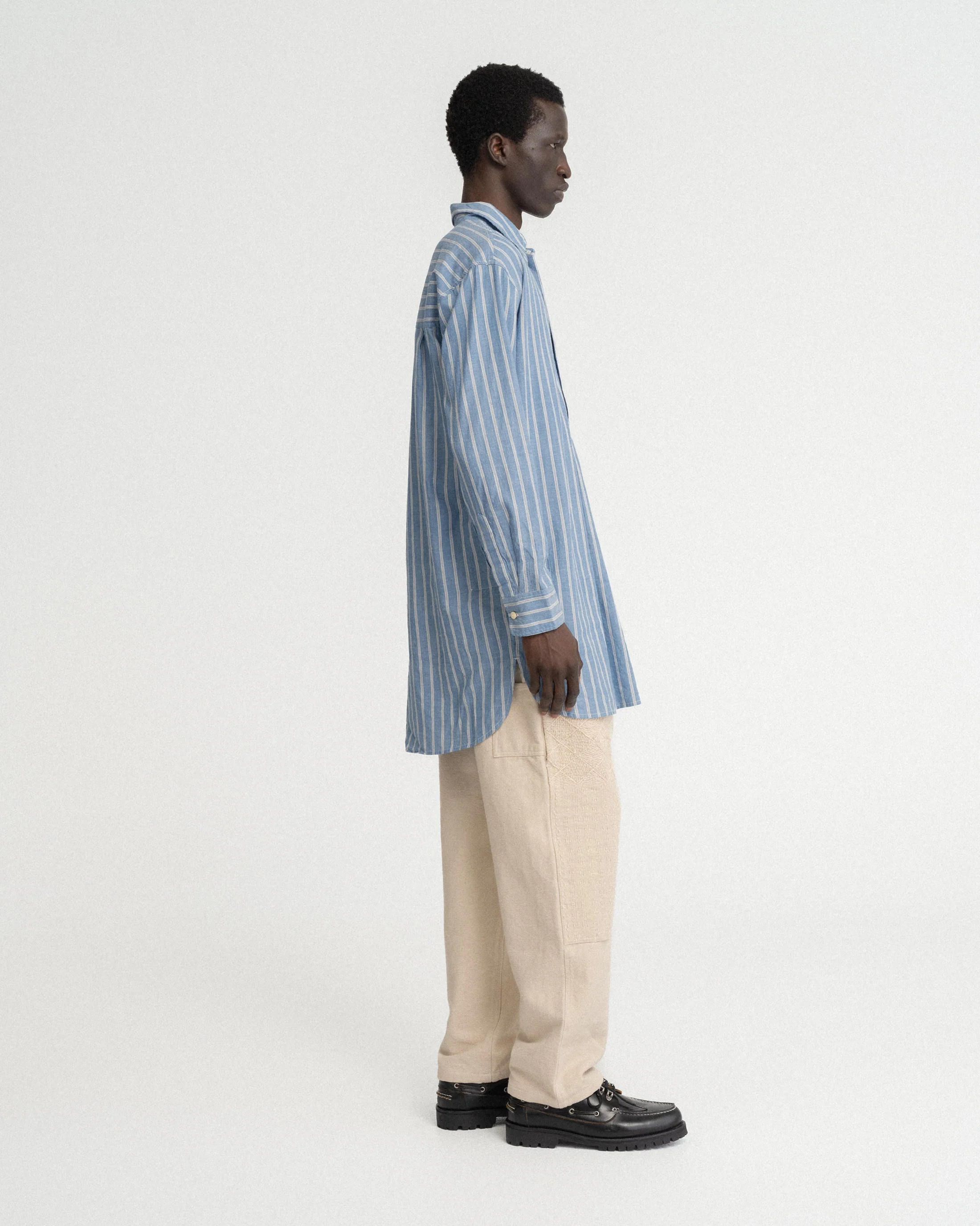 UDAI KURTA - CHAMBRAY / WHITE / NAVY YARN DYED END ON END COTTON - Image 6