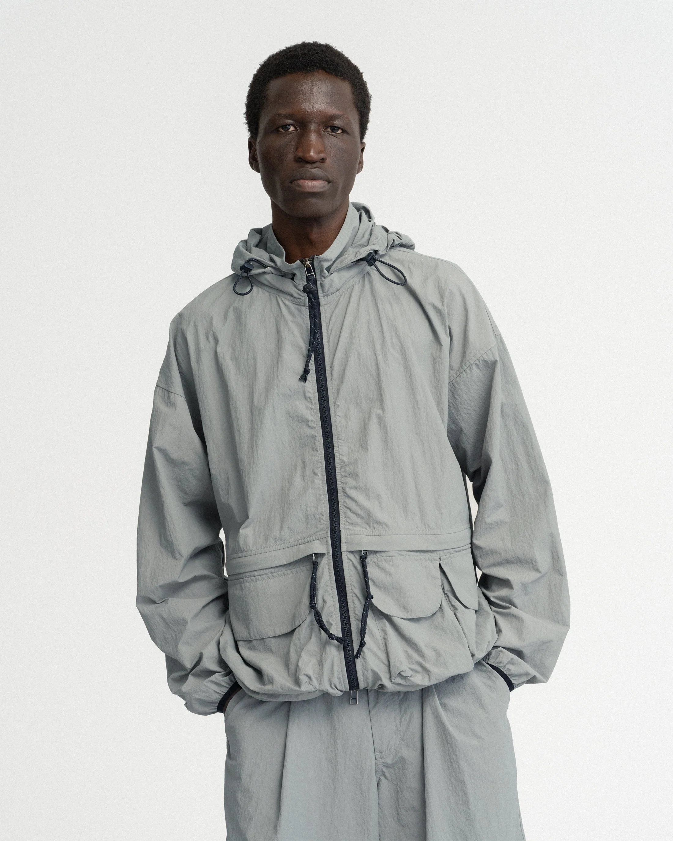 BANKS 2.0 UTILITY JACKET WITH REMOVABLE HOOD - LUNAR ROCK FEATHERWEIGHT MICRO RIPSTOP NYLON - Image 2
