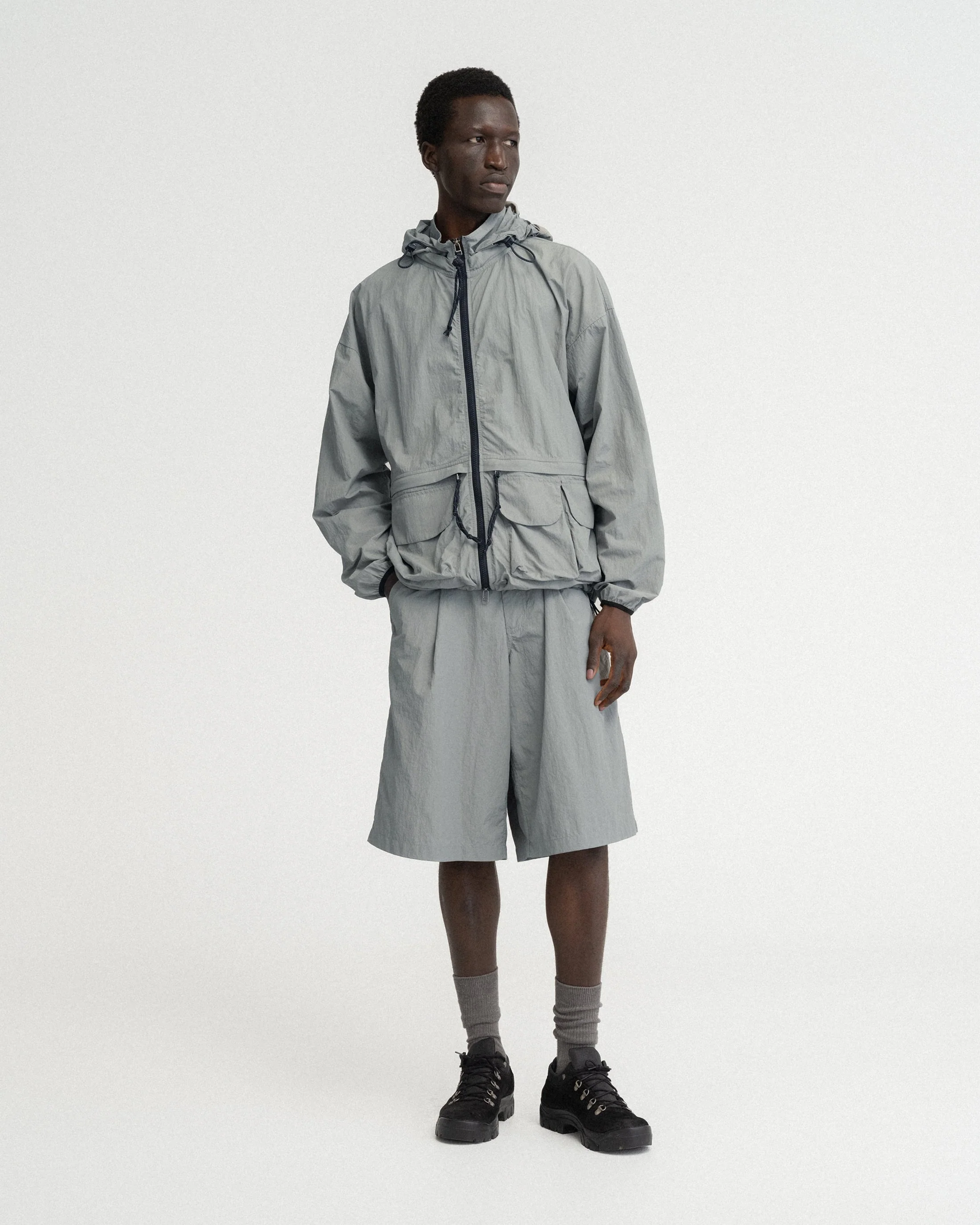 BANKS 2.0 UTILITY JACKET WITH REMOVABLE HOOD - LUNAR ROCK FEATHERWEIGHT MICRO RIPSTOP NYLON - Image 4