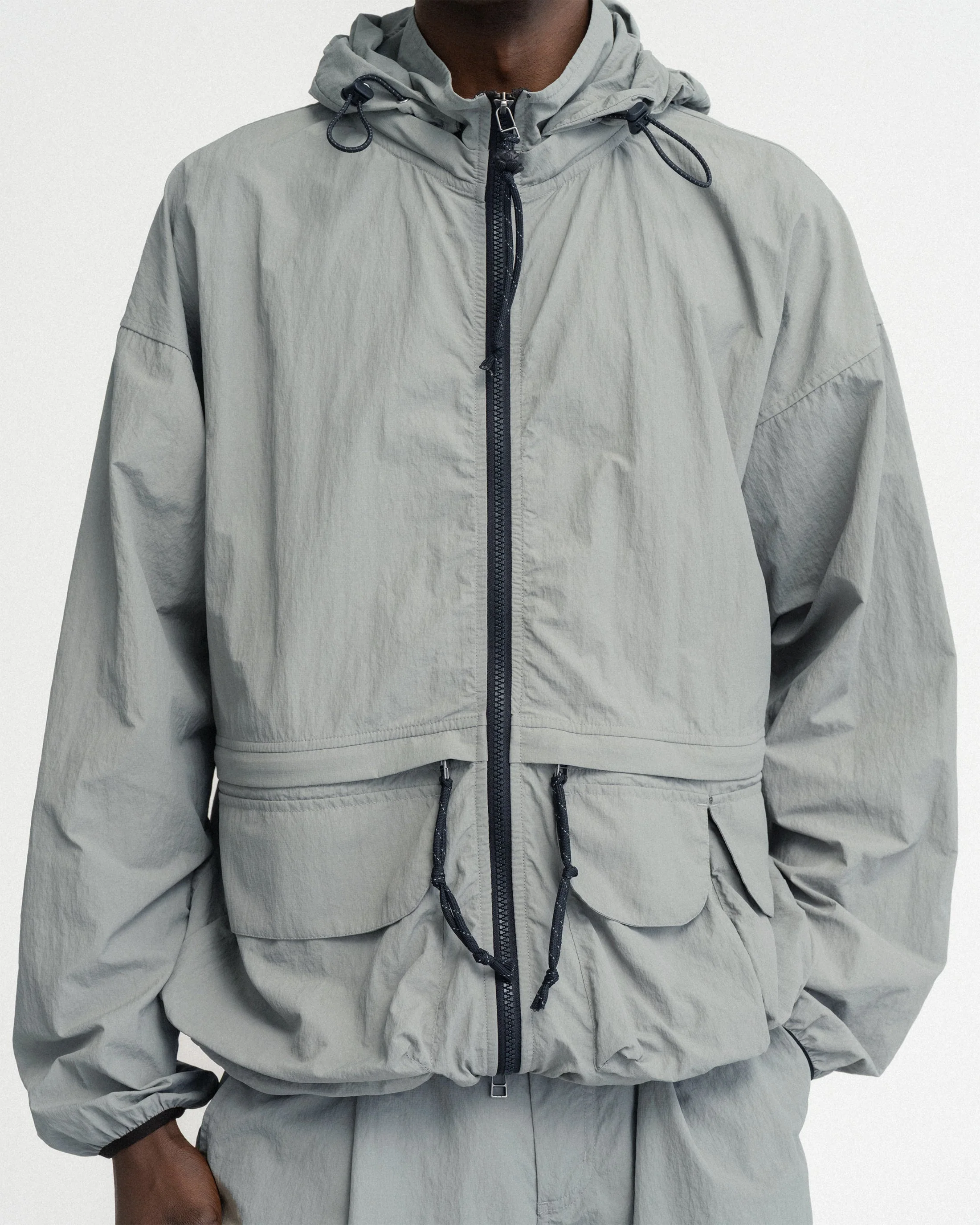 BANKS 2.0 UTILITY JACKET WITH REMOVABLE HOOD - LUNAR ROCK FEATHERWEIGHT MICRO RIPSTOP NYLON - Image 8