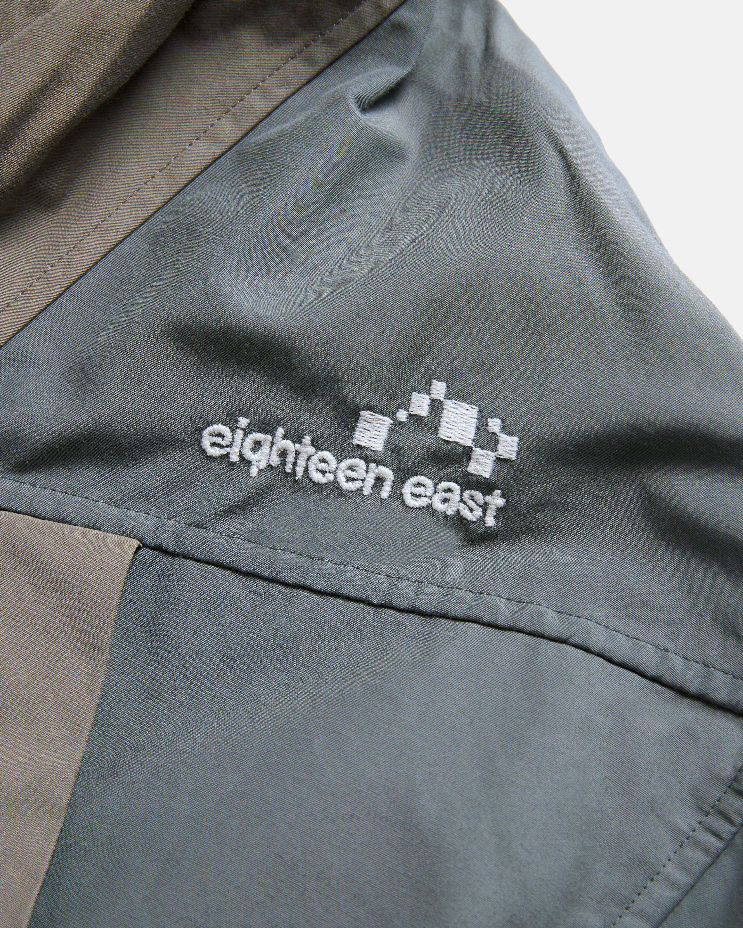 CASCADE OUTDOOR PROTECTION SYSTEM HOODED SHELL - BARELY SAGE / BLUESTONE WATER-REPELLENT 60/40 MOUNTAIN CLOTH - Image 3