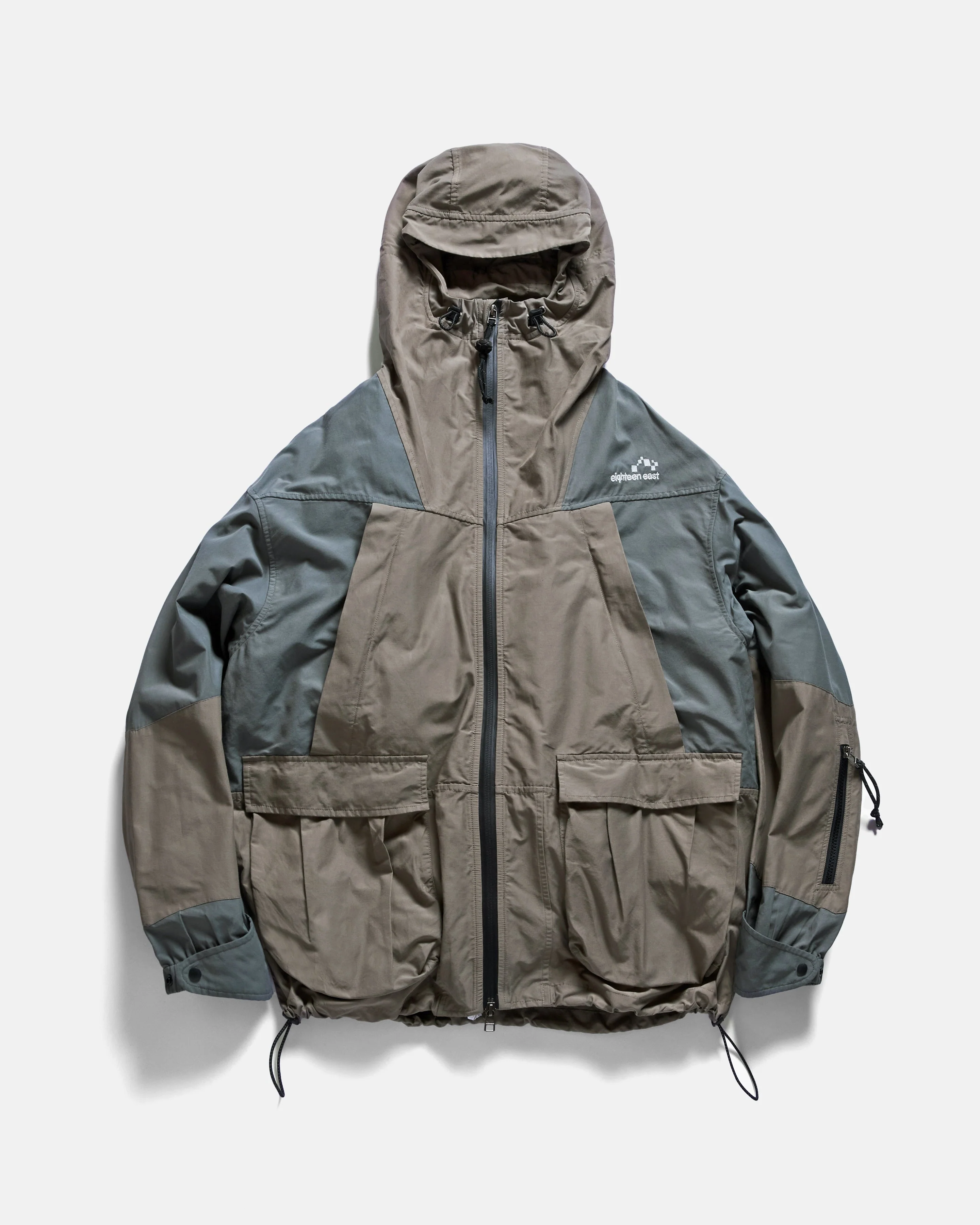 CASCADE OUTDOOR PROTECTION SYSTEM HOODED SHELL - BARELY SAGE / BLUESTONE WATER-REPELLENT 60/40 MOUNTAIN CLOTH - Image 4