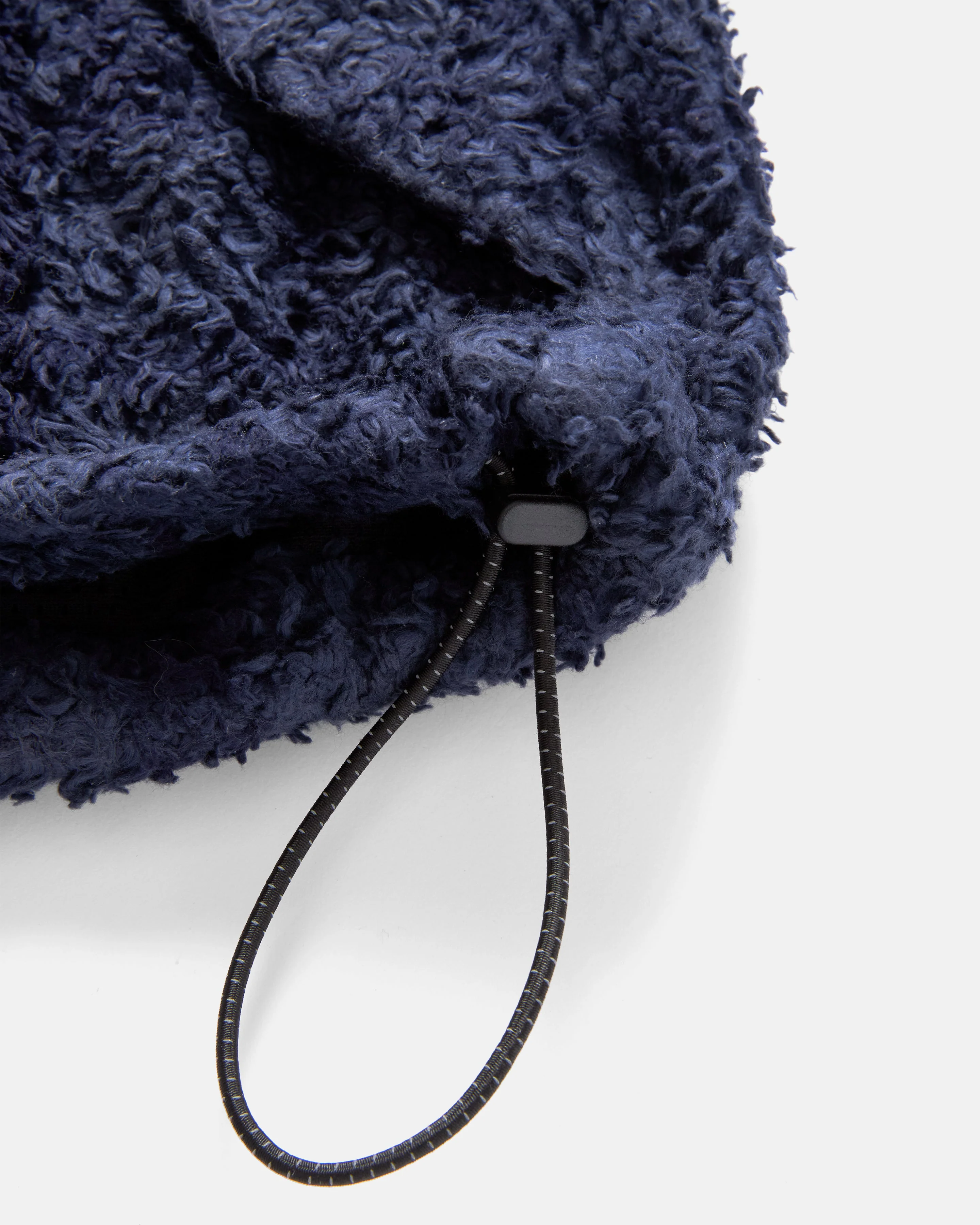 VENTURA DEEP PILE PULLOVER - TONAL MIDNIGHT NAVY SHADOW SCREENED ORGANIC COTTON SHERPA - Image 5