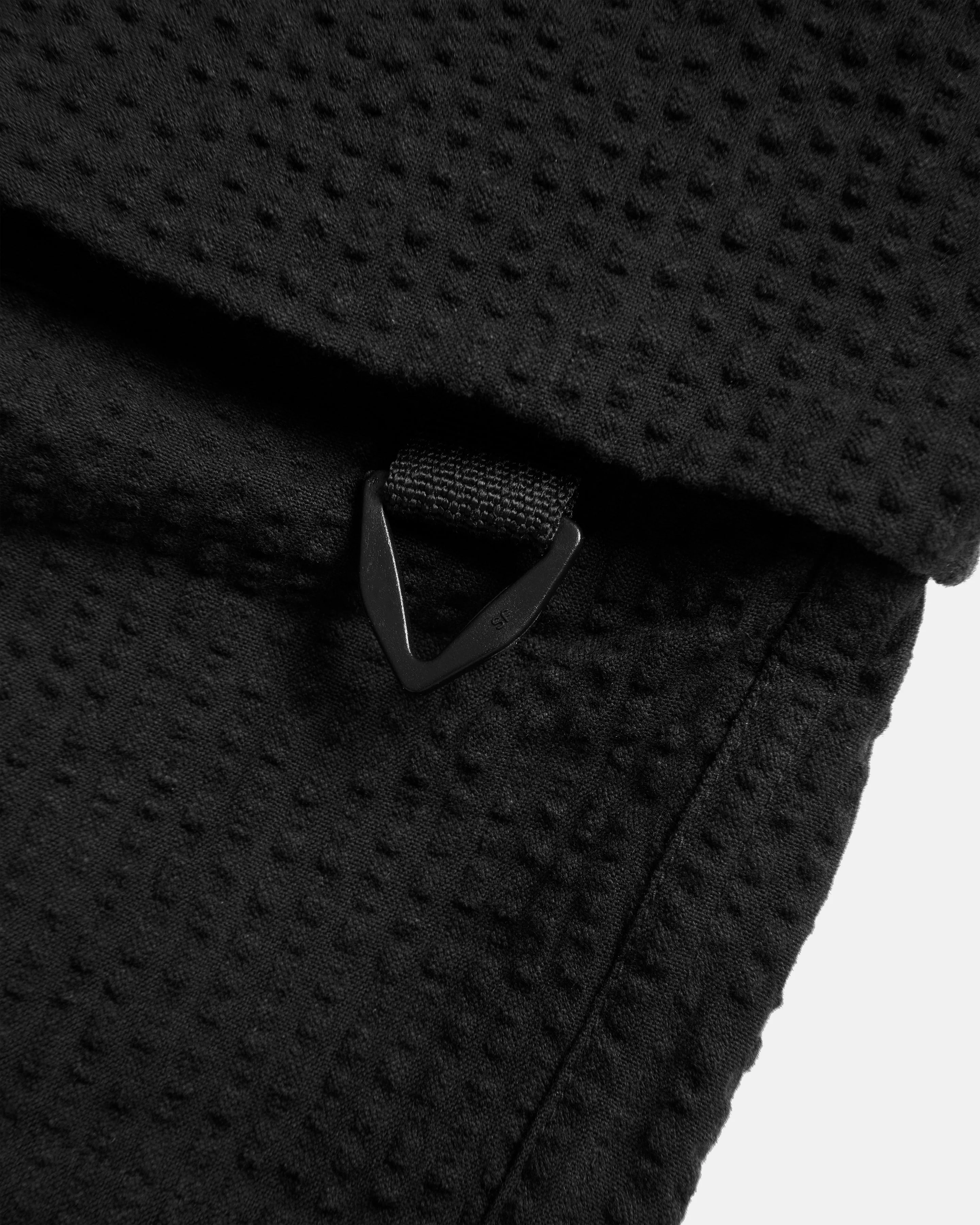 VETTI UTILITY SHORTS - TONAL BLACK COTTON SEERSUCKER - Image 4