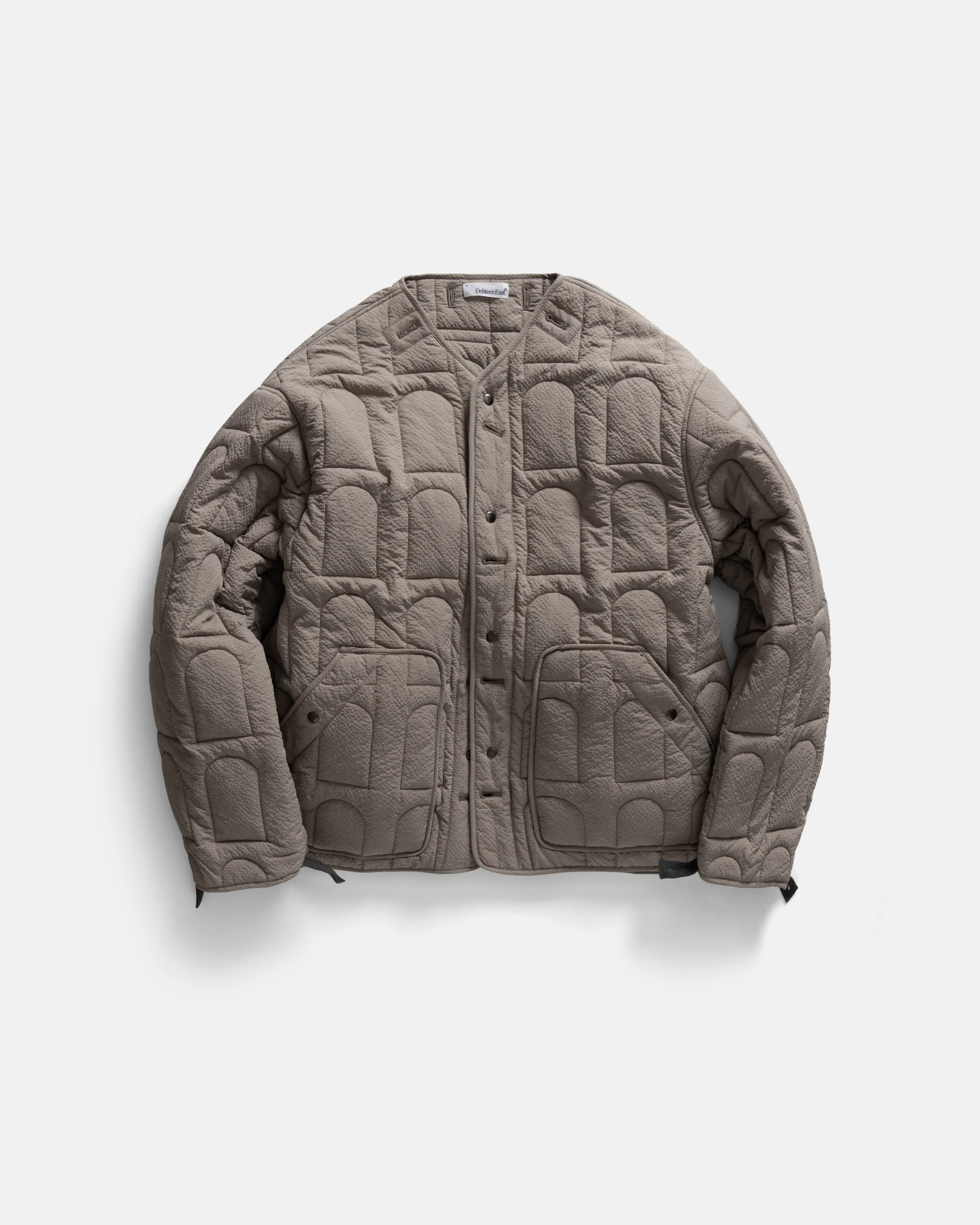 PAOLO FISHTAIL PARKA WITH REMOVABLE QUILTED LINER JACKET - FOLIAGE WAXED NYLON / TRAVERTINE "COBBLESTONE' NYLON RIPSTOP - Image 10