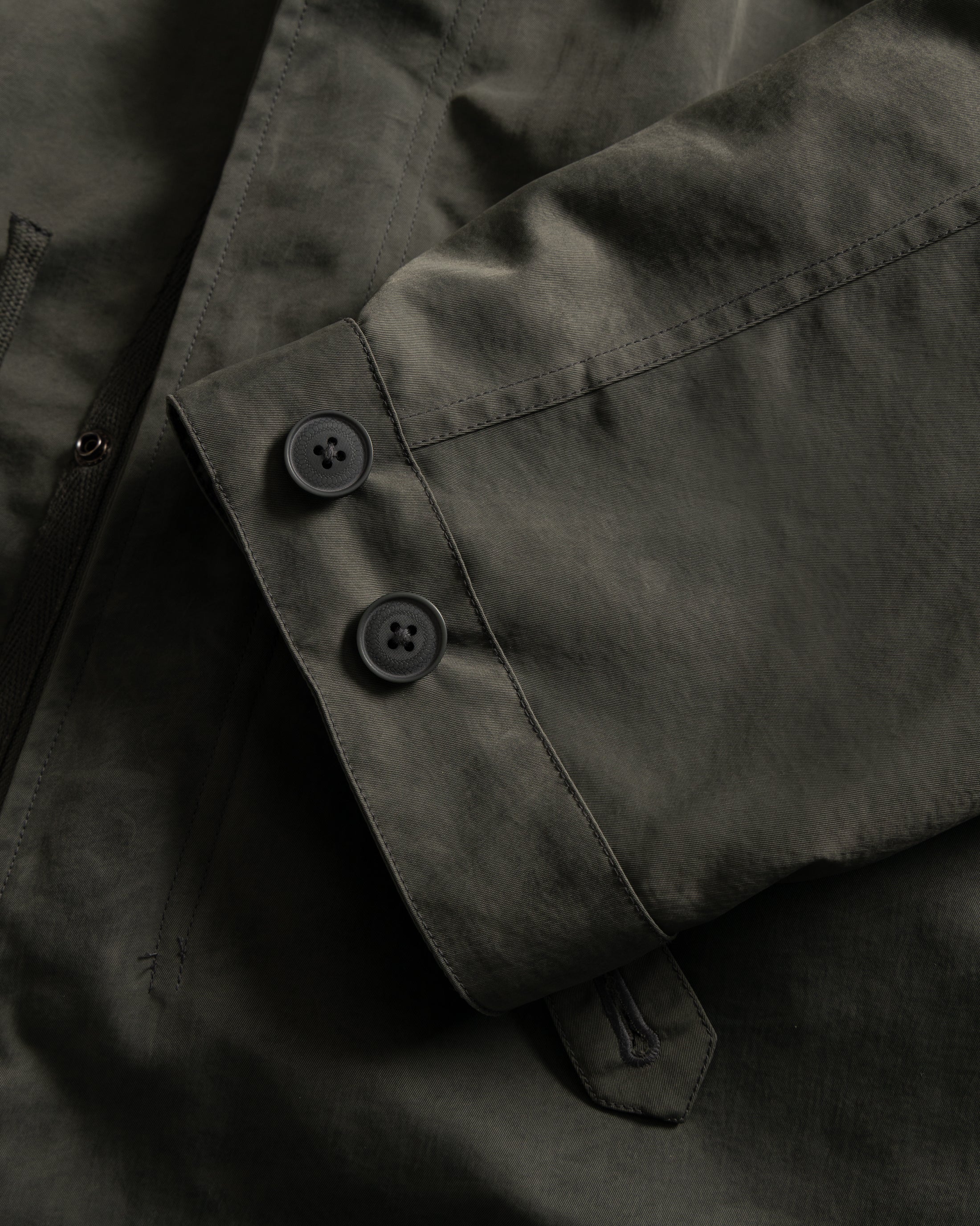 PAOLO FISHTAIL PARKA WITH REMOVABLE QUILTED LINER JACKET - FOLIAGE WAXED NYLON / TRAVERTINE "COBBLESTONE' NYLON RIPSTOP - Image 5