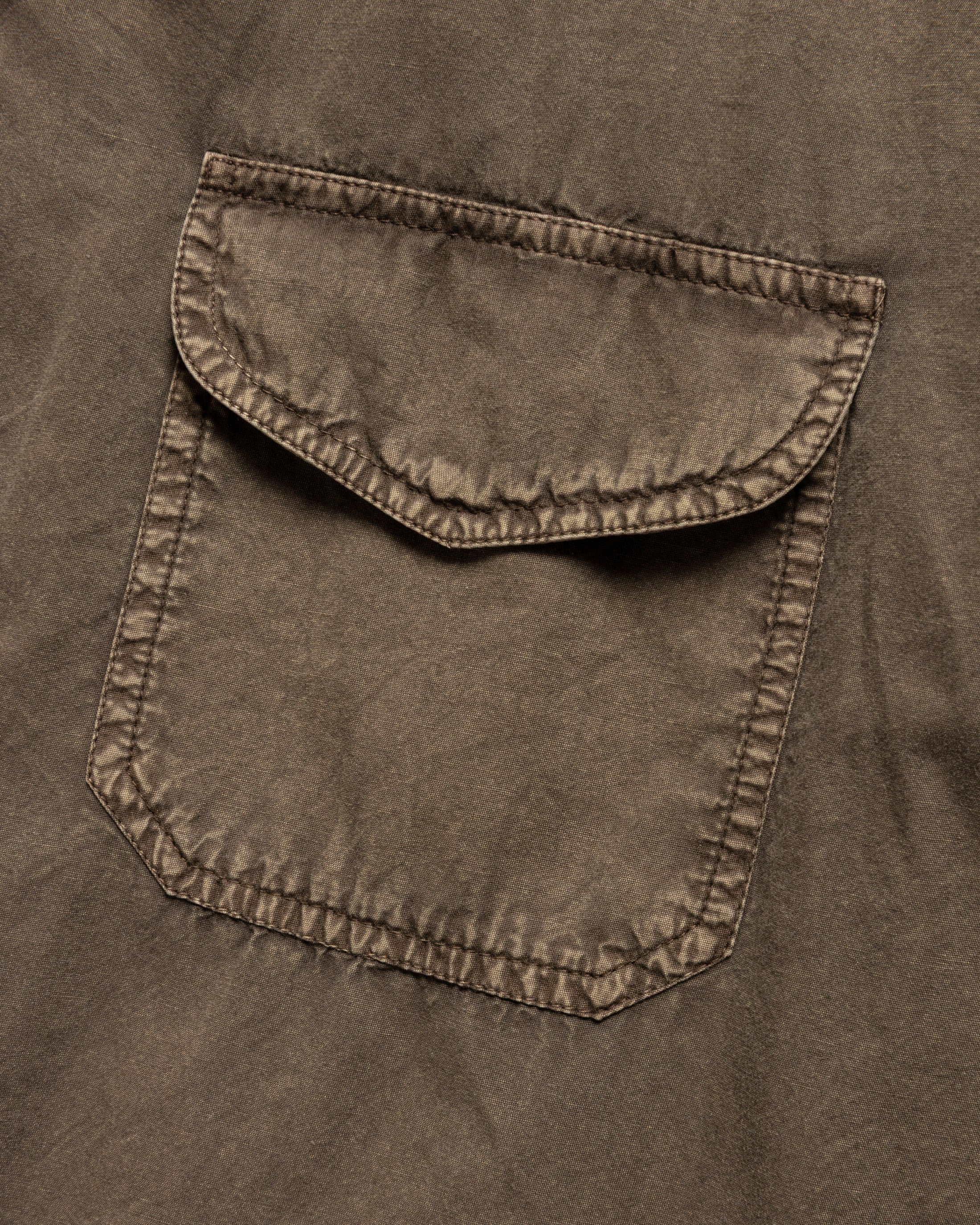 WES STRAIGHT HEM WORK SHIRT - FALCON BROWN PIGMENT DYED POPLIN - Image 3