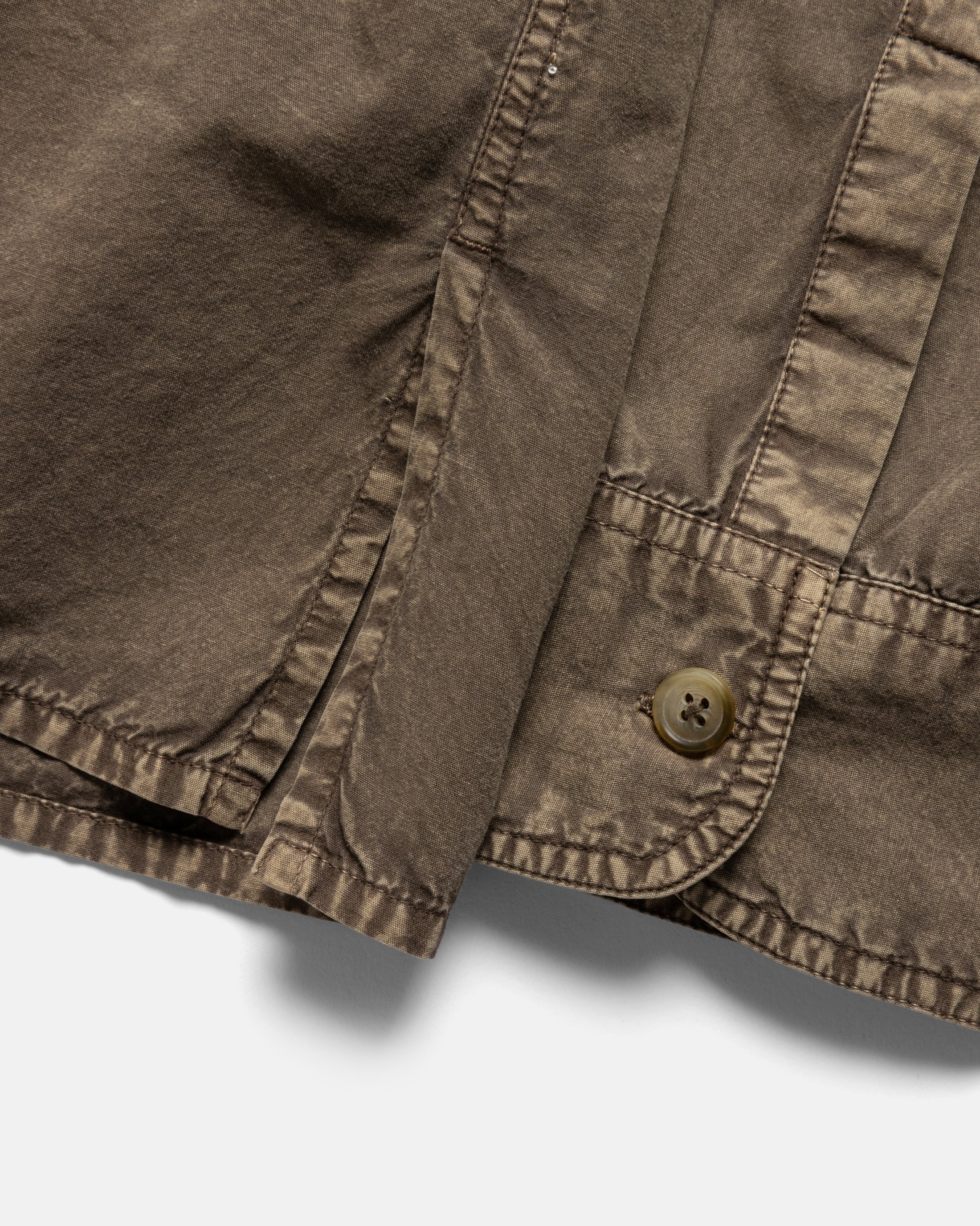 WES STRAIGHT HEM WORK SHIRT - FALCON BROWN PIGMENT DYED POPLIN - Image 4