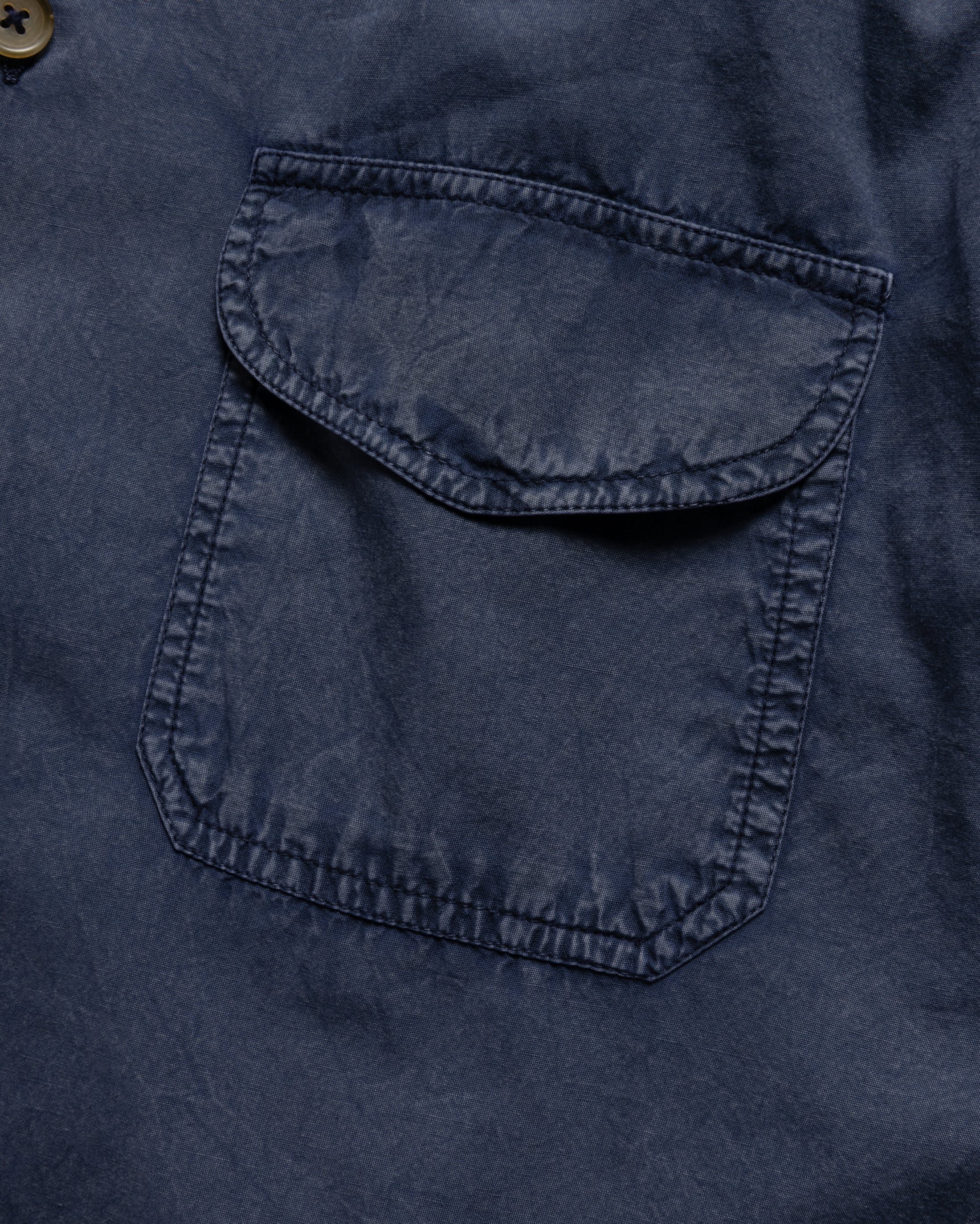WES STRAIGHT HEM WORK SHIRT - WASHED NAVY PIGMENT DYED POPLIN - Image 3