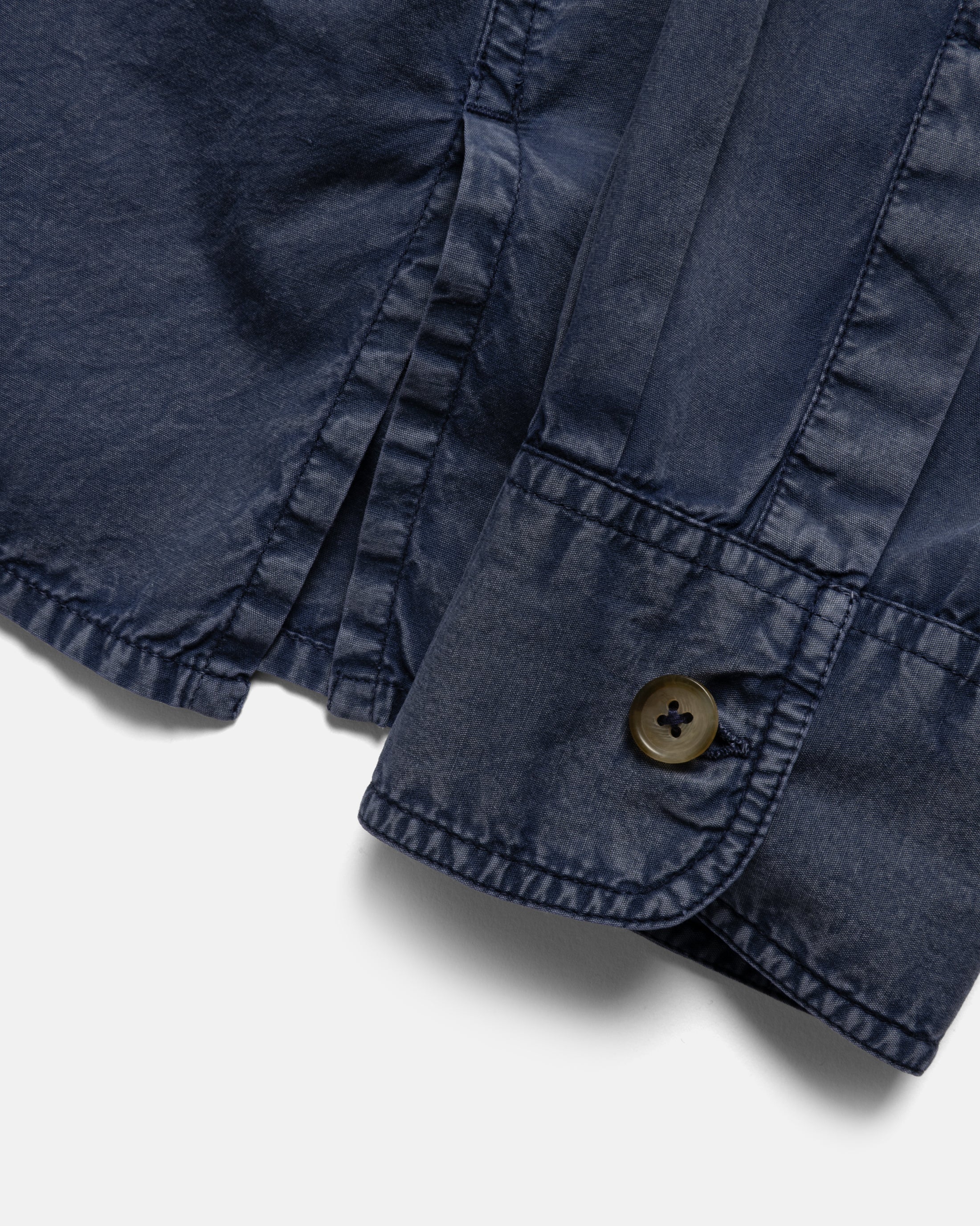 WES STRAIGHT HEM WORK SHIRT - WASHED NAVY PIGMENT DYED POPLIN - Image 4