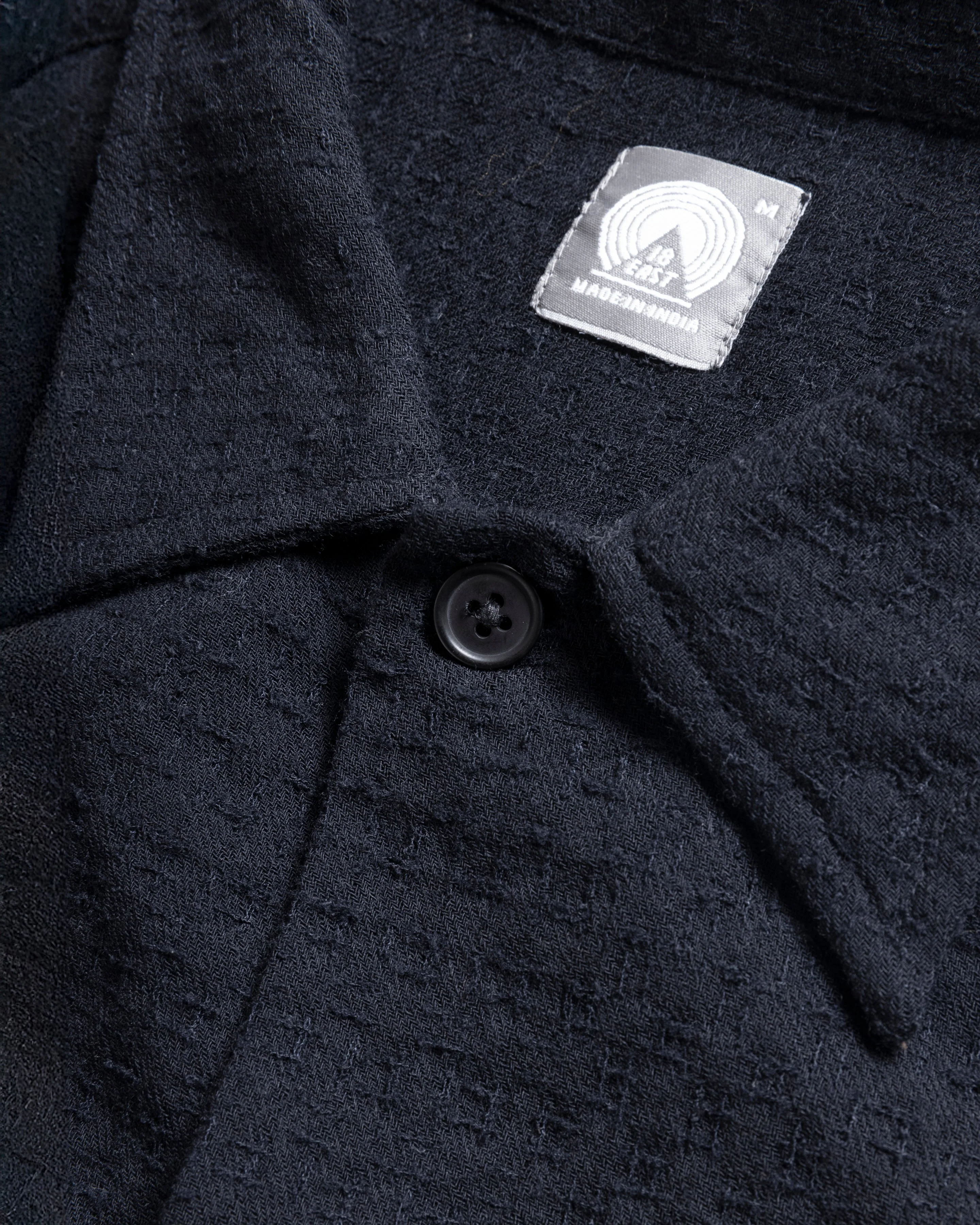 WES STRAIGHT HEM WORK SHIRT - MIDNIGHT NAVY WORSTED WOOL DOBBY - Image 3