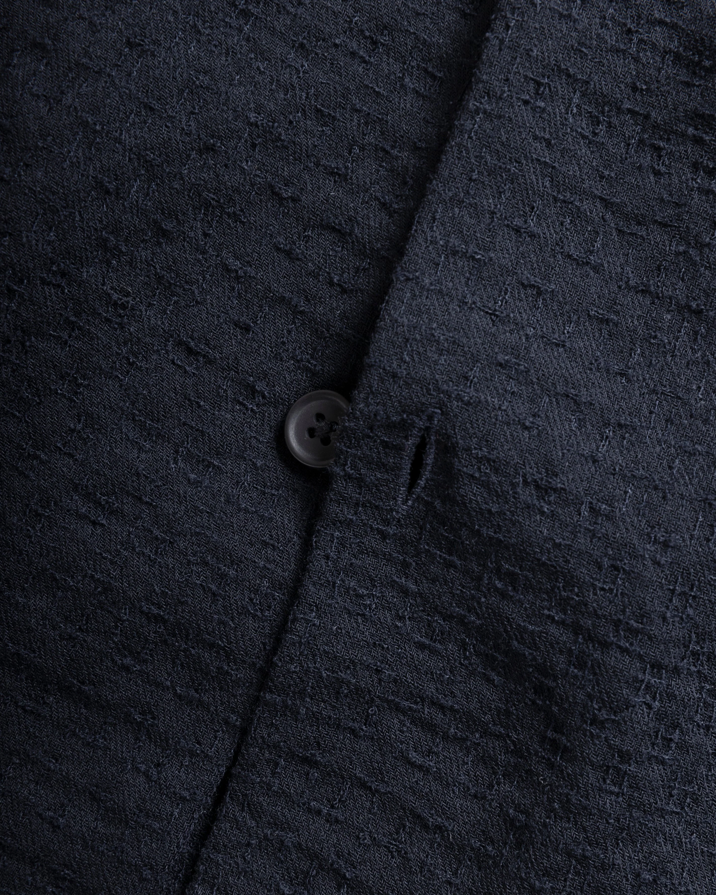 WES STRAIGHT HEM WORK SHIRT - MIDNIGHT NAVY WORSTED WOOL DOBBY - Image 4
