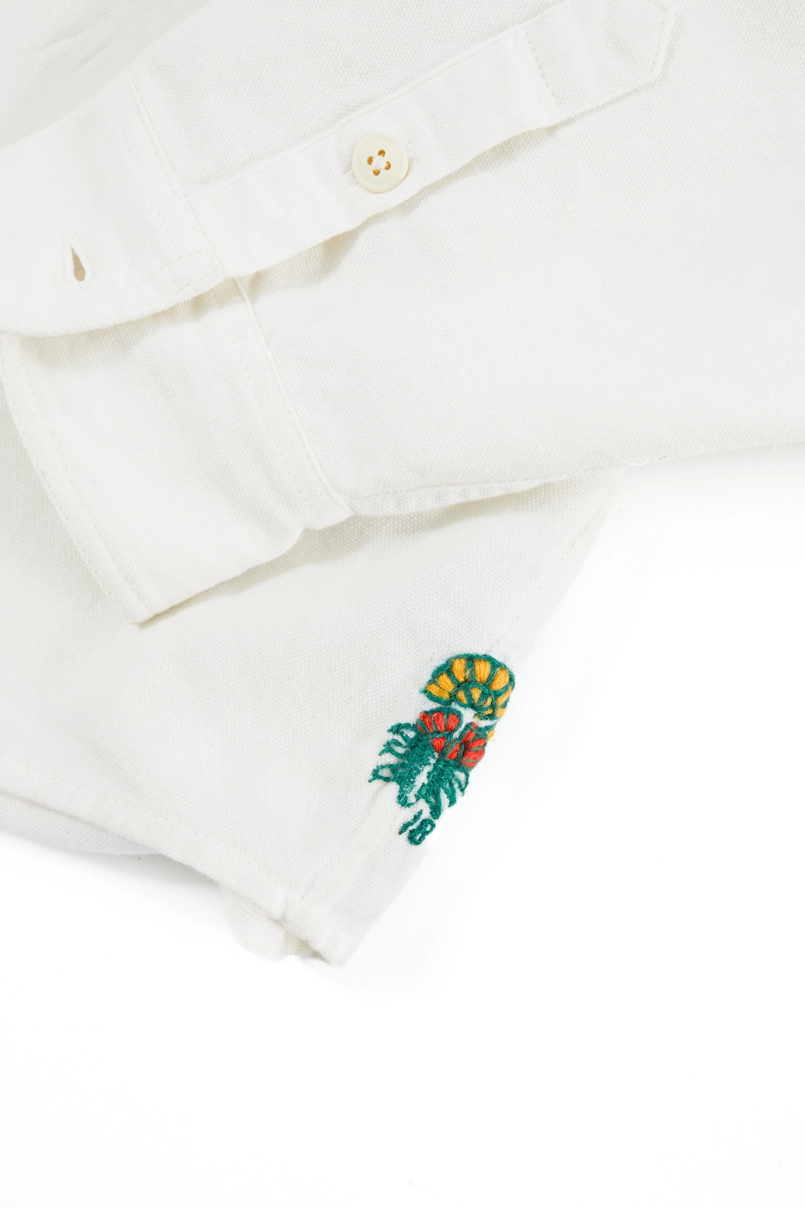WOLF BUTTON-DOWN SHIRT - WHITE OXFORD CLOTH - Image 2