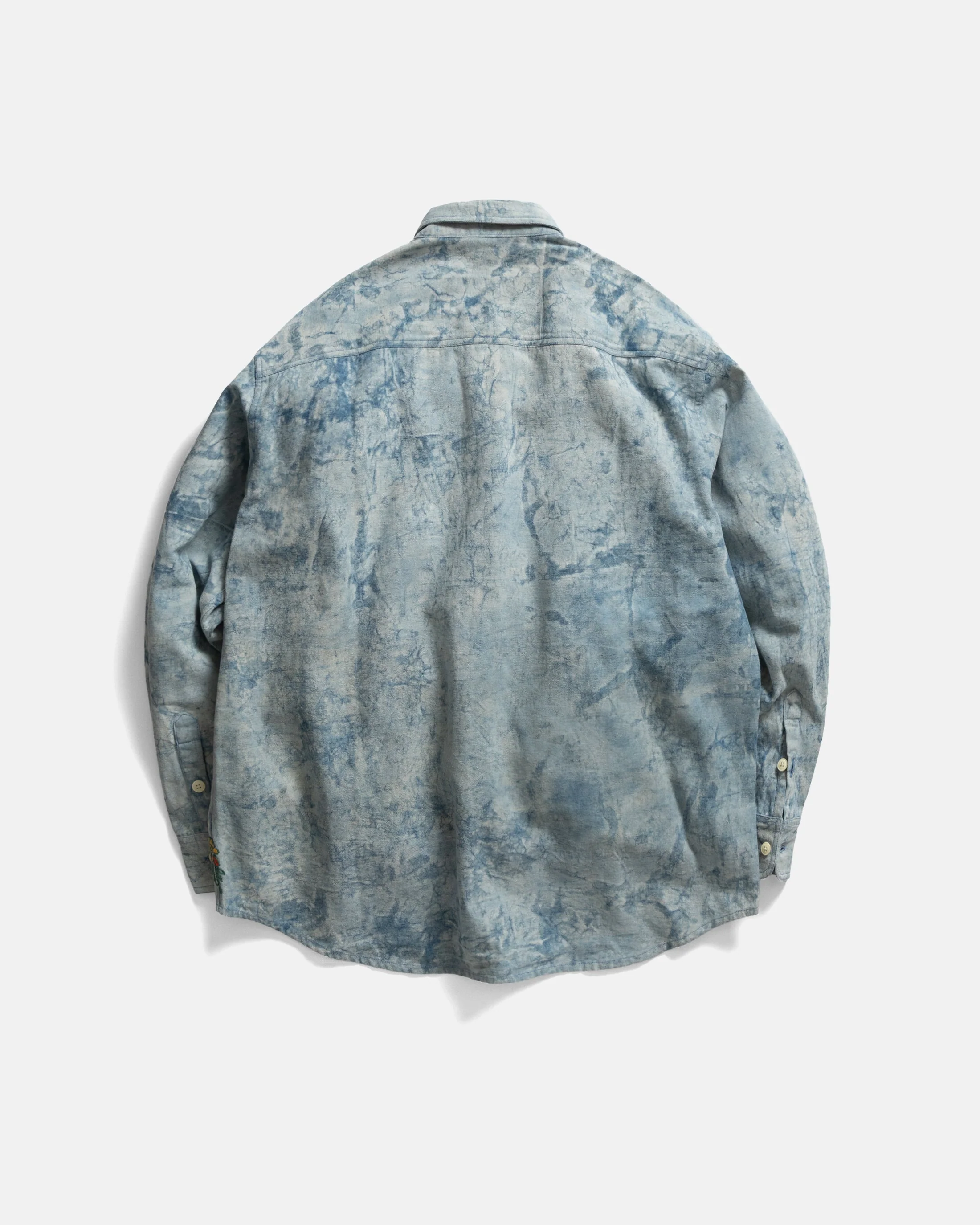 WOLF BUTTON-DOWN SHIRT - INDIGO DABU DYED HEAVY OXFORD CLOTH - Image 6