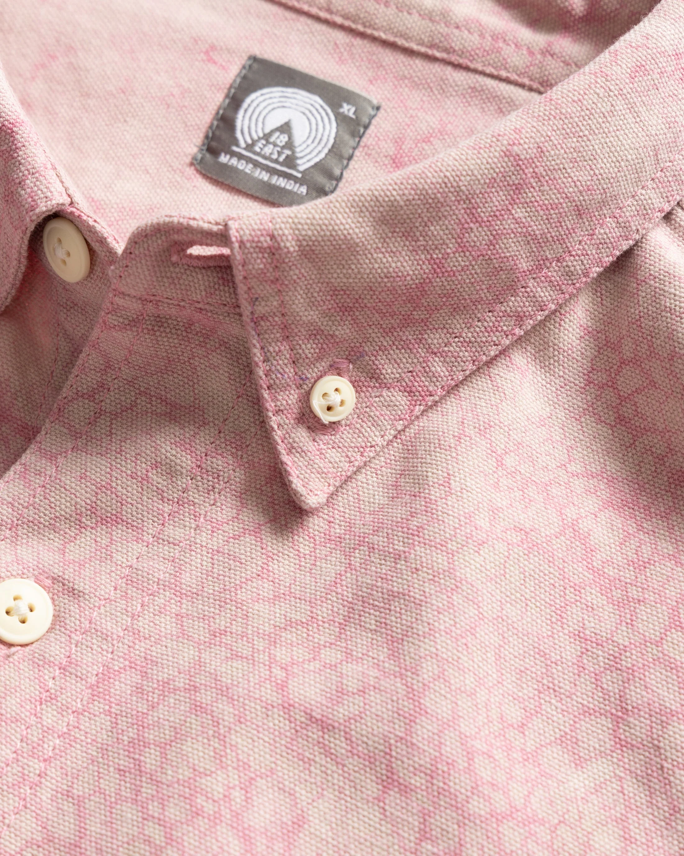 WOLF BUTTON-DOWN SHIRT - PINK DABU DYED HEAVY OXFORD CLOTH - Image 2